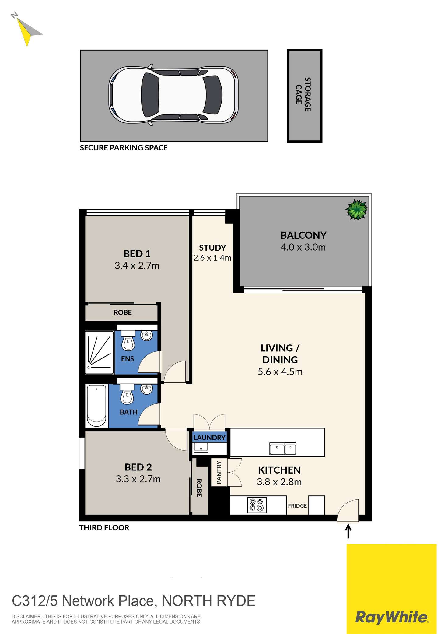 Floorplan of Homely apartment listing, 312/5 Network Place, North Ryde NSW 2113