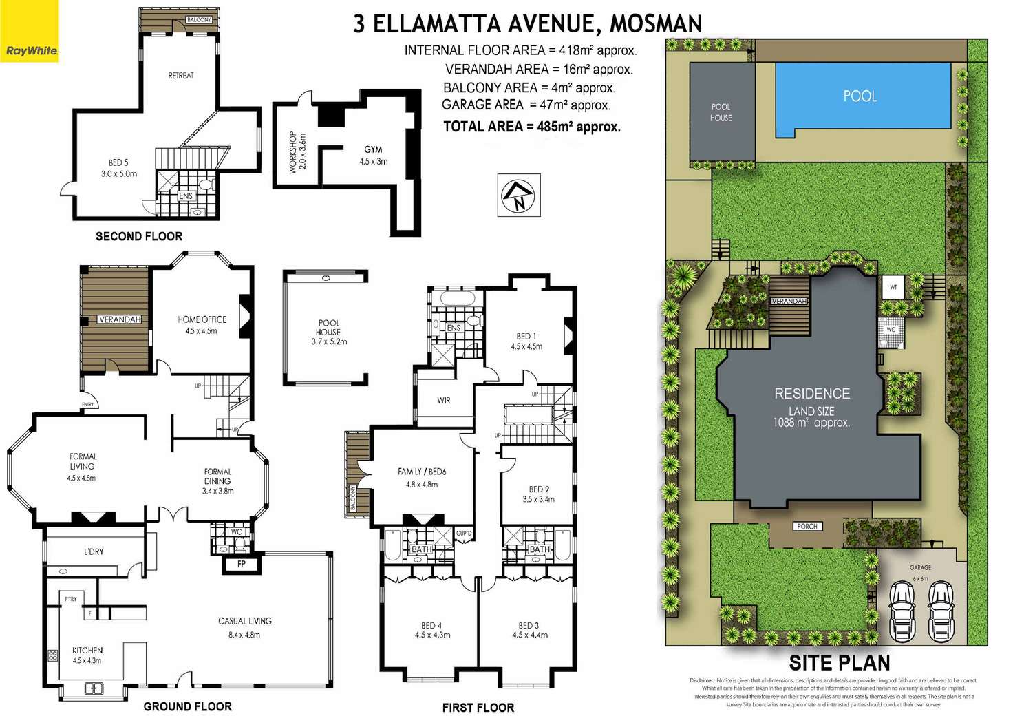 Floorplan of Homely house listing, 3 Ellamatta Avenue, Mosman NSW 2088