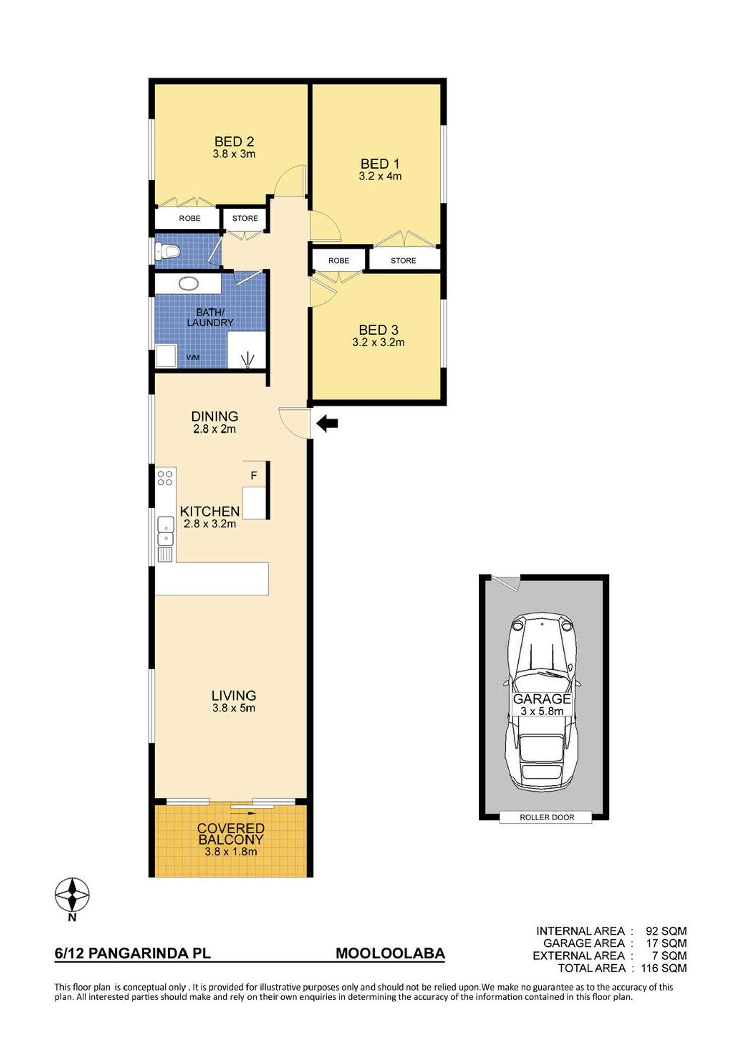 Floorplan of Homely unit listing, 6/12 Pangarinda Place, Mooloolaba QLD 4557