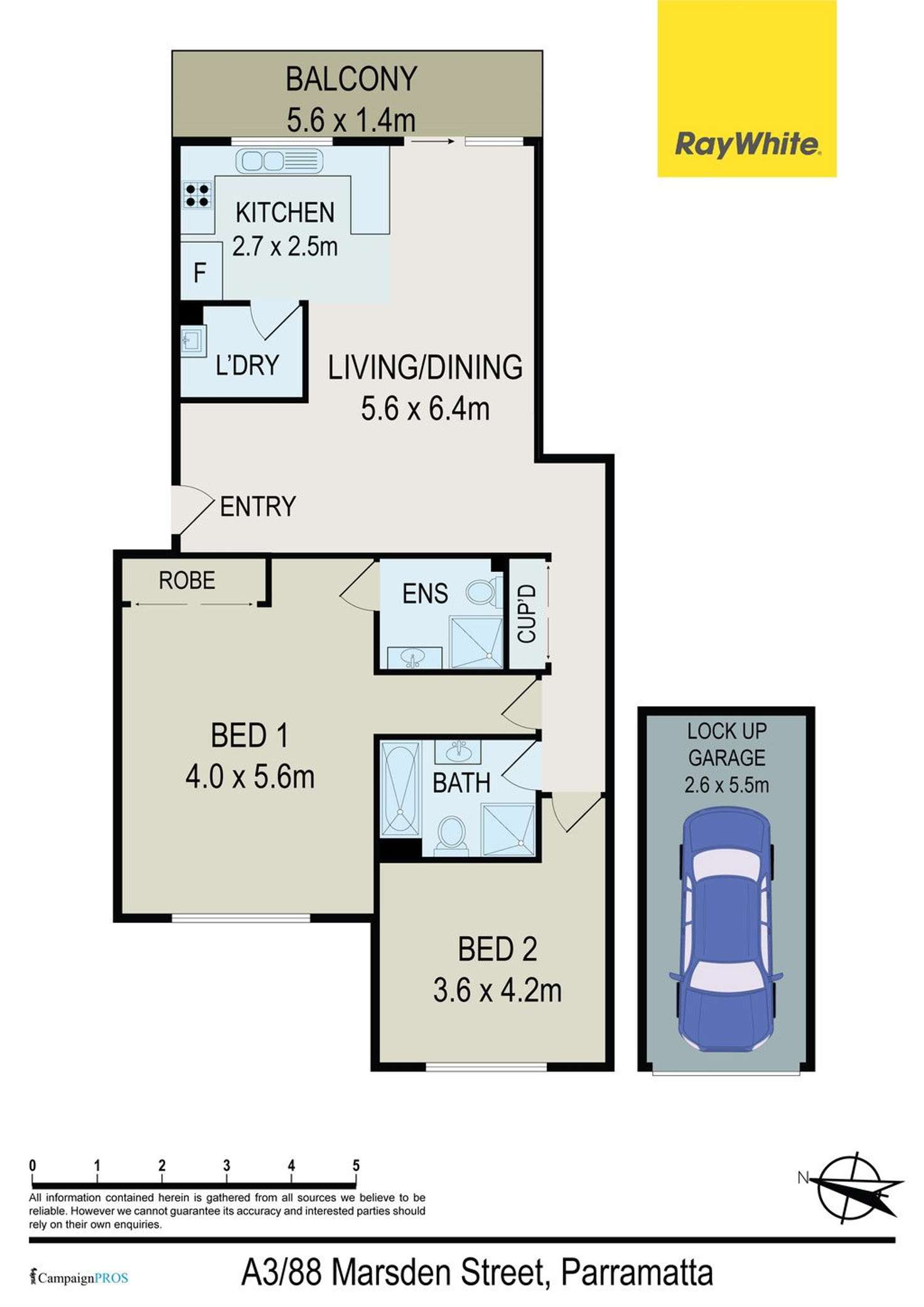 Floorplan of Homely unit listing, A3/88-98 Marsden Street, Parramatta NSW 2150