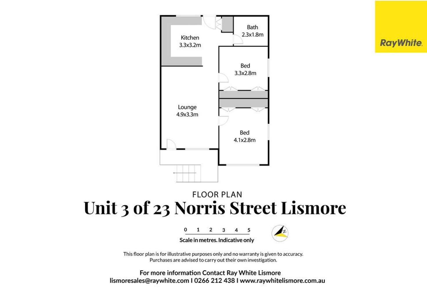Floorplan of Homely unit listing, 3/23 Norris Street, Lismore NSW 2480