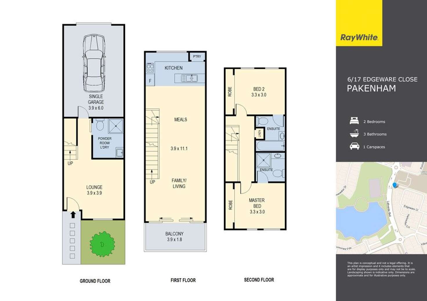 Floorplan of Homely townhouse listing, 6/17 Edgeware Close, Pakenham VIC 3810