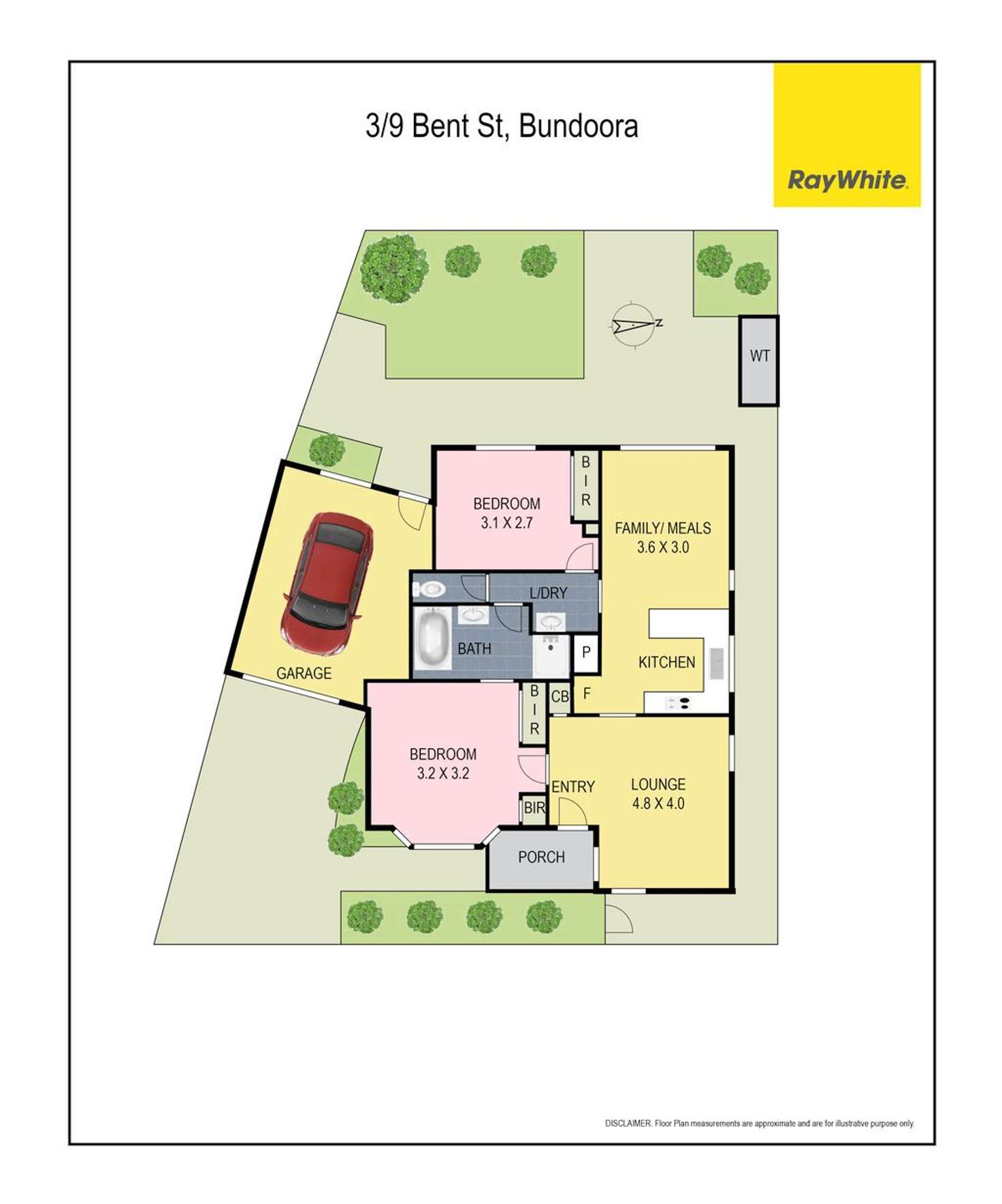 Floorplan of Homely unit listing, 3/9 Bent Street, Bundoora VIC 3083