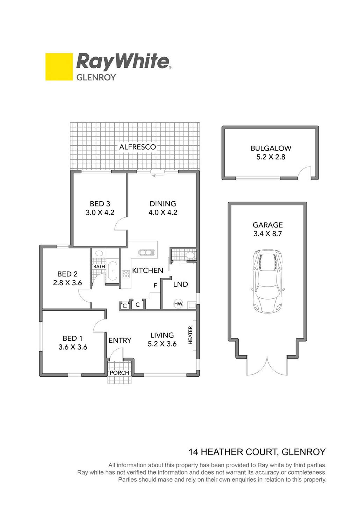 Floorplan of Homely house listing, 14 Heather Court, Glenroy VIC 3046