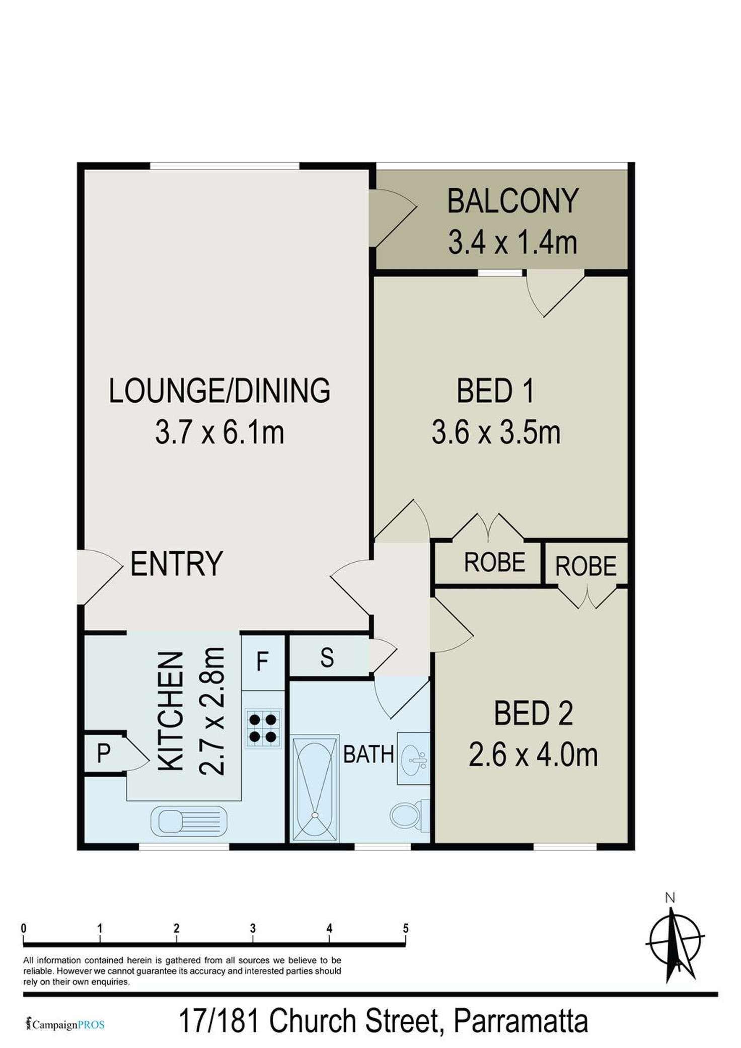 Floorplan of Homely unit listing, 17/181 Church Street, Parramatta NSW 2150