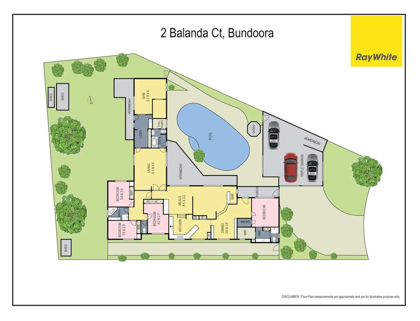 Floorplan of Homely house listing, 2 Balanda Court, Bundoora VIC 3083