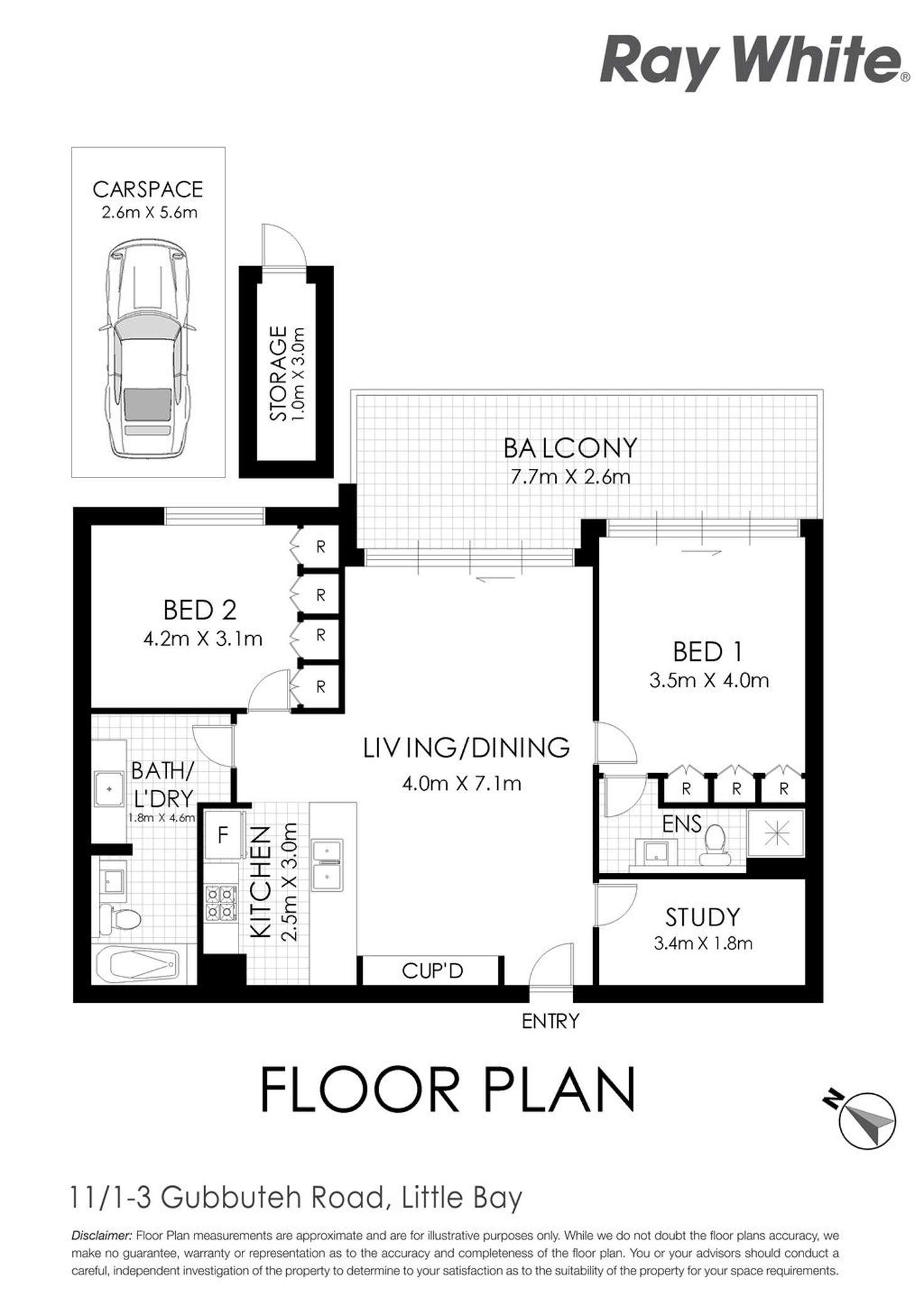 Floorplan of Homely unit listing, 11/1-3 Gubbuteh Road, Little Bay NSW 2036