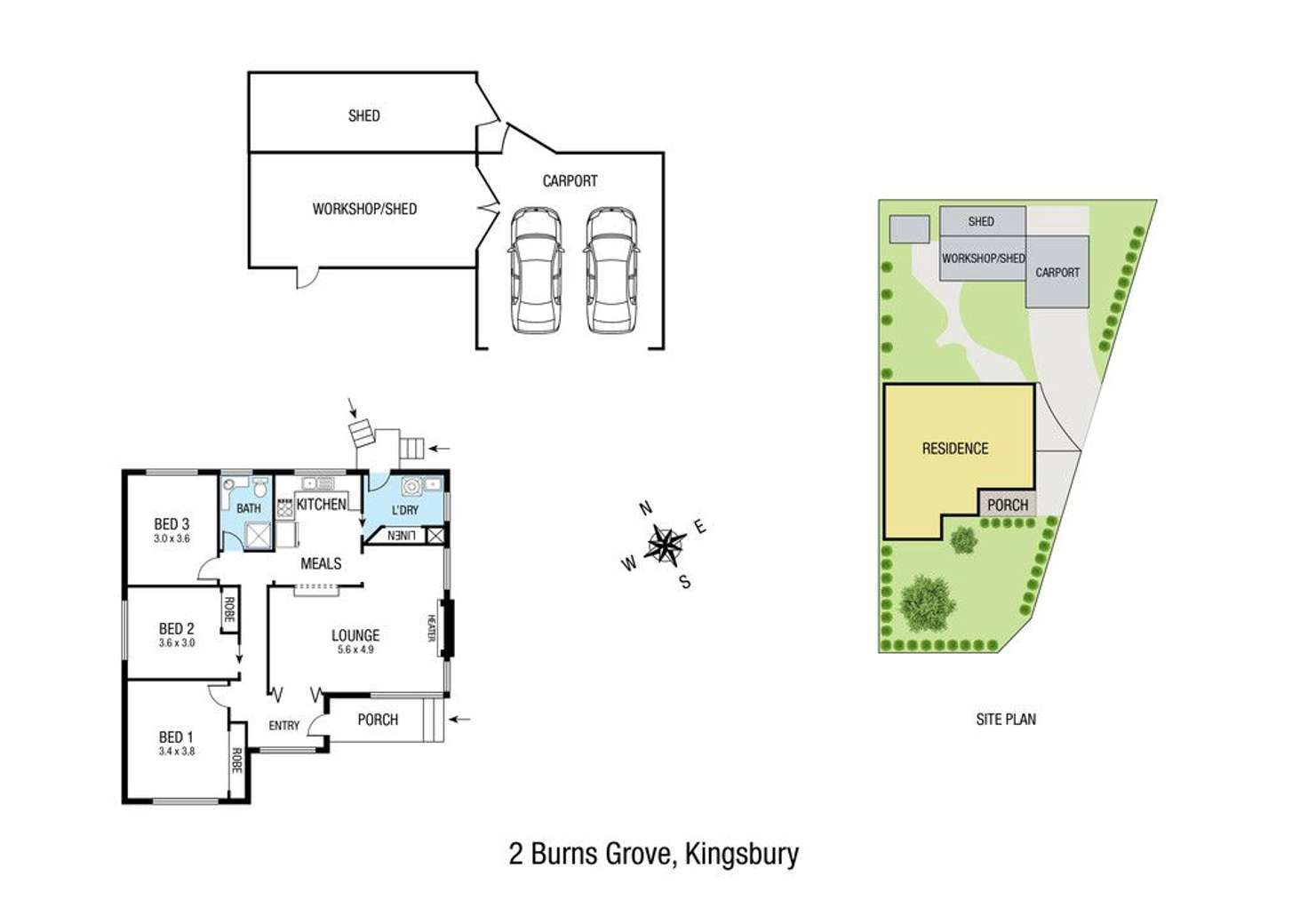 Floorplan of Homely house listing, 2 Burns Grove, Kingsbury VIC 3083