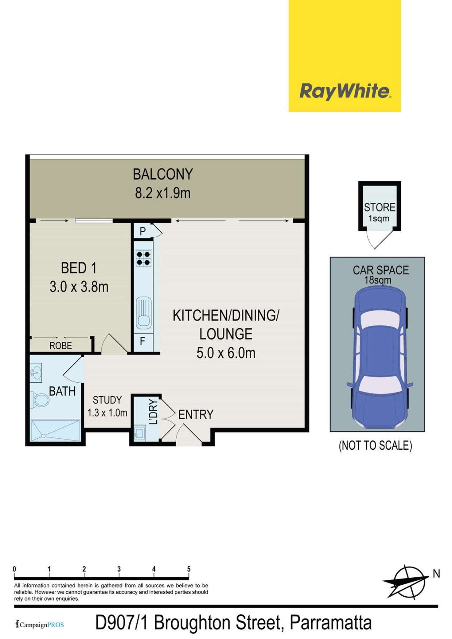 Floorplan of Homely apartment listing, D907/1 Broughton Street, Parramatta NSW 2150