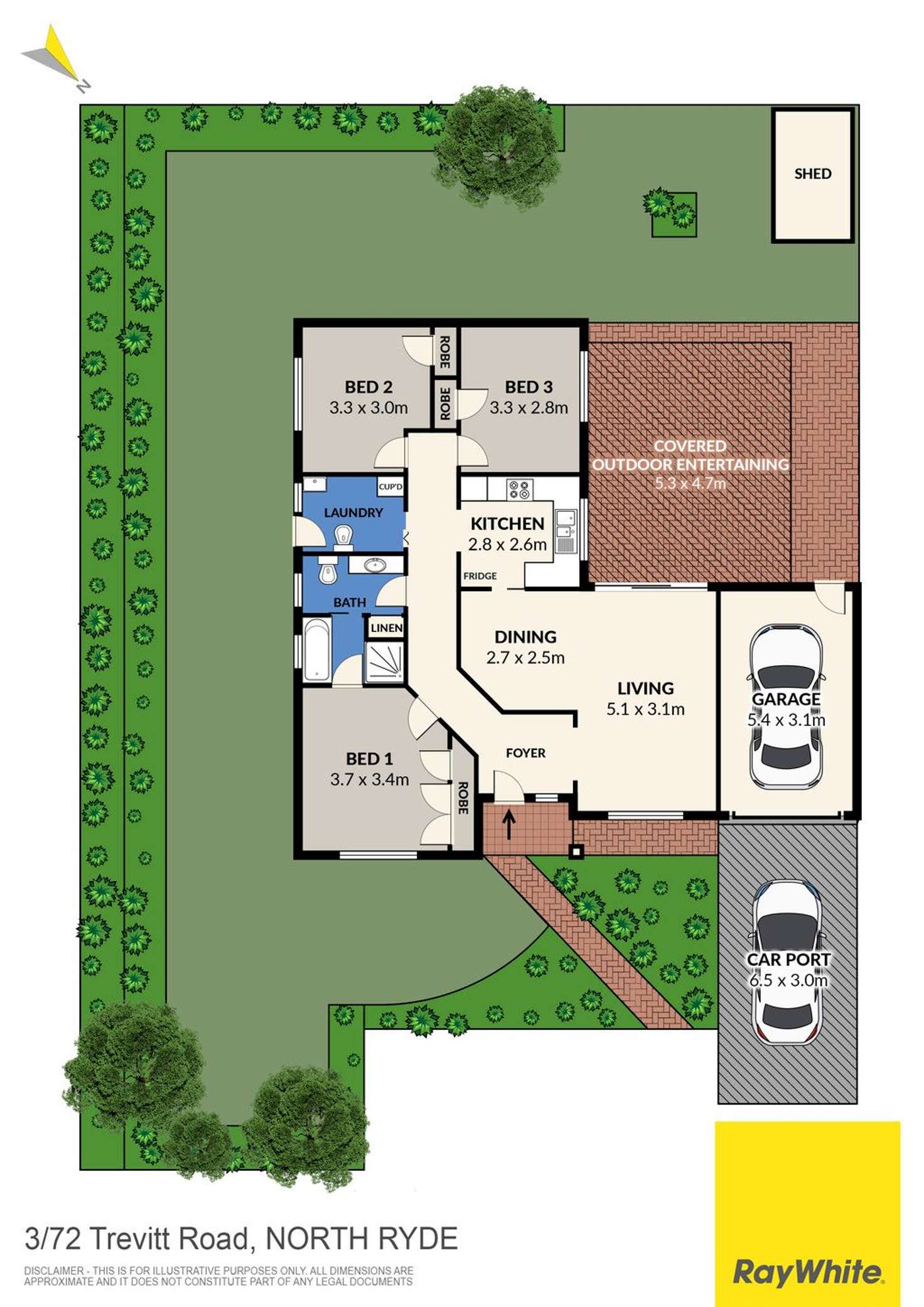 Floorplan of Homely villa listing, 3/72 Trevitt Road, North Ryde NSW 2113