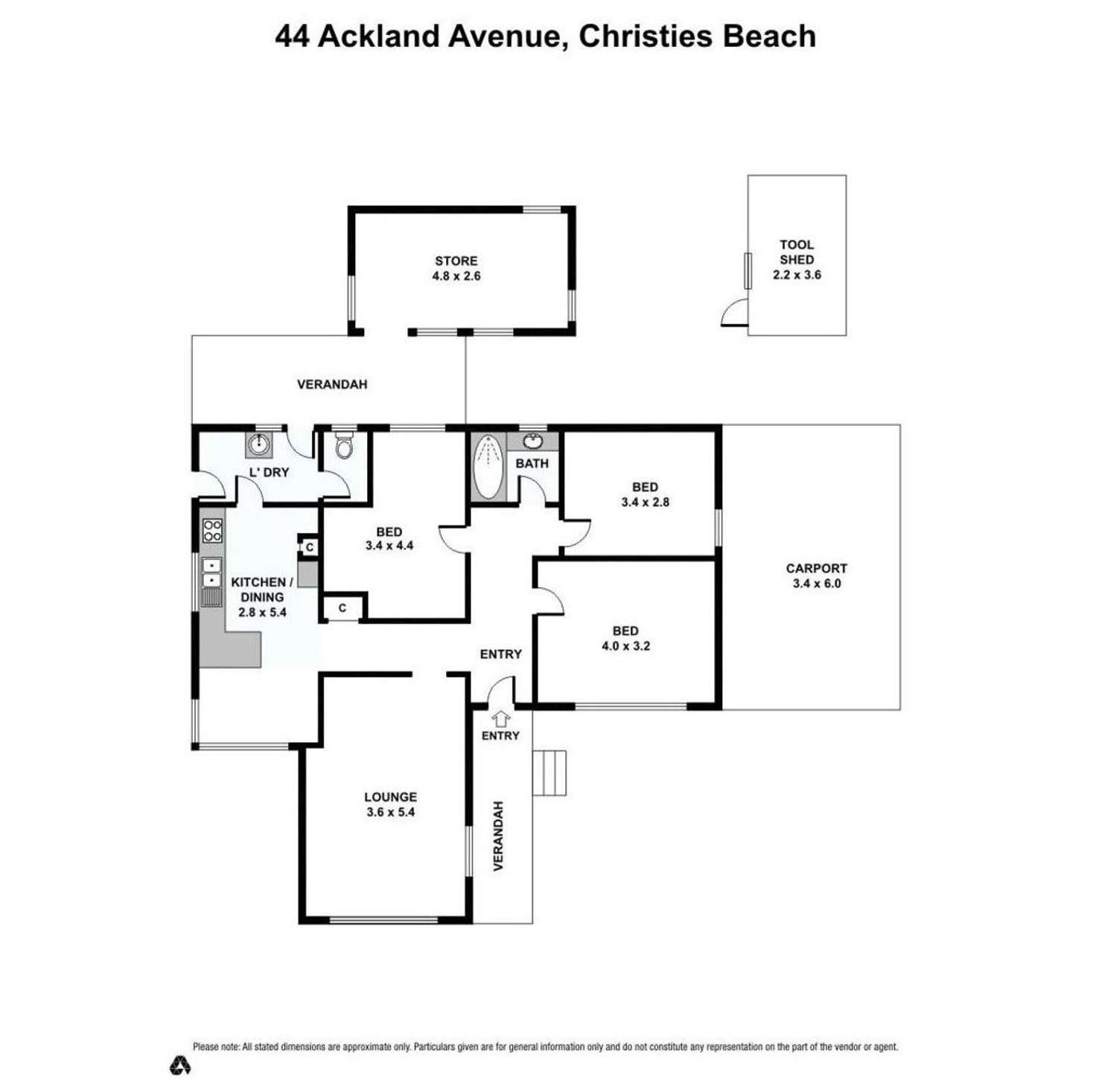 Floorplan of Homely house listing, 44 Ackland Avenue, Christies Beach SA 5165