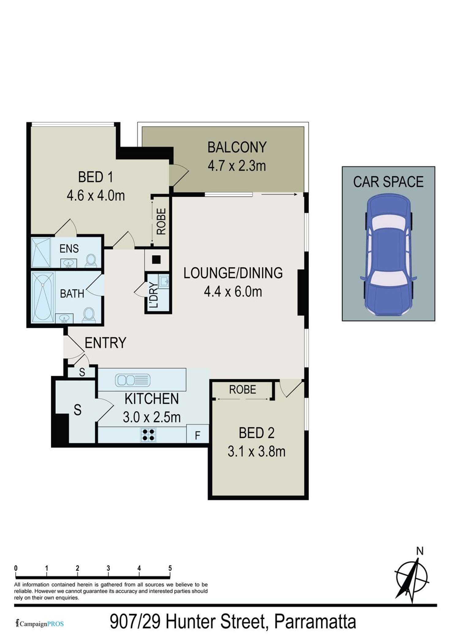 Floorplan of Homely apartment listing, 907/29 Hunter Street, Parramatta NSW 2150