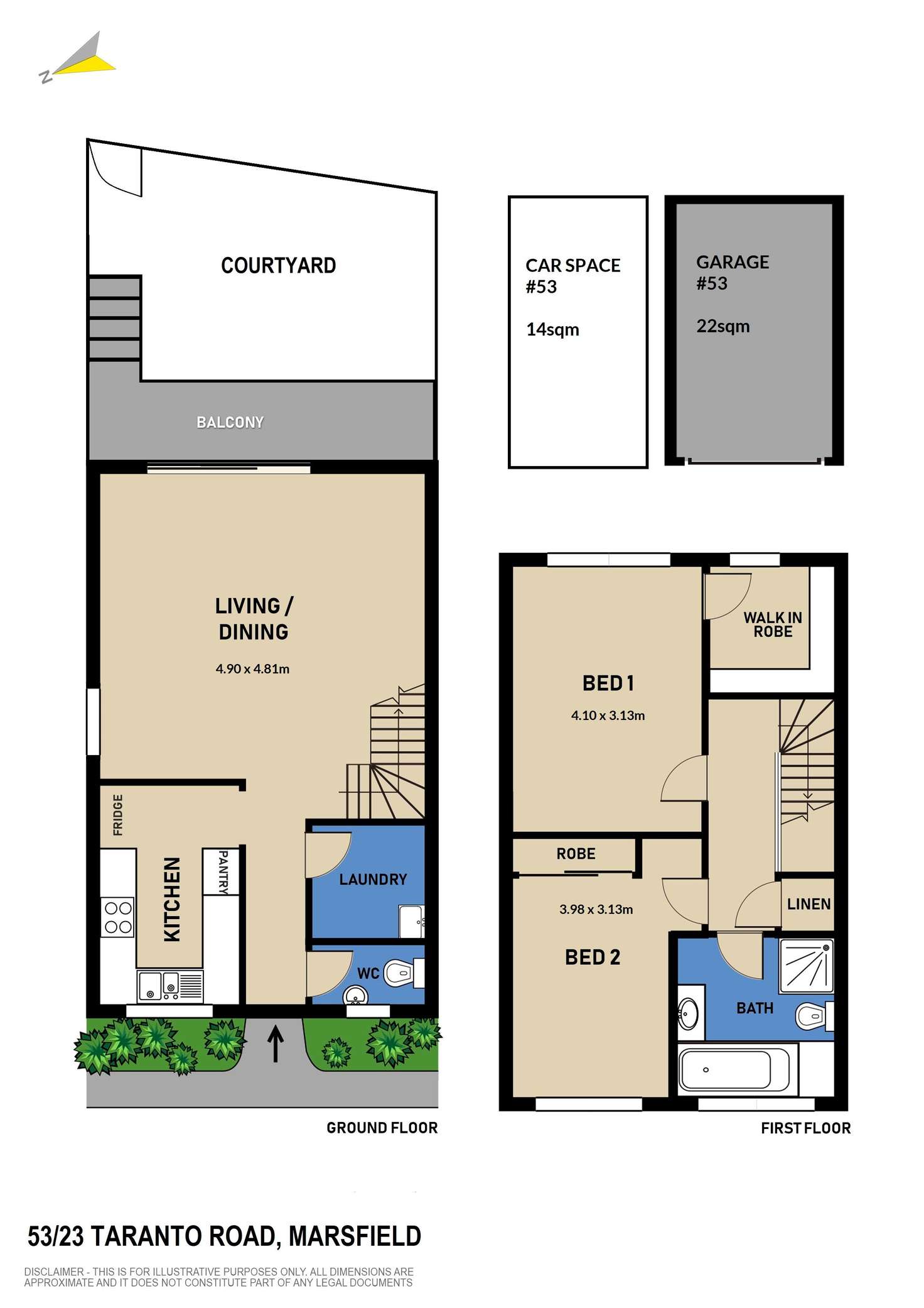 Floorplan of Homely townhouse listing, 53/23 Taranto Road, Marsfield NSW 2122