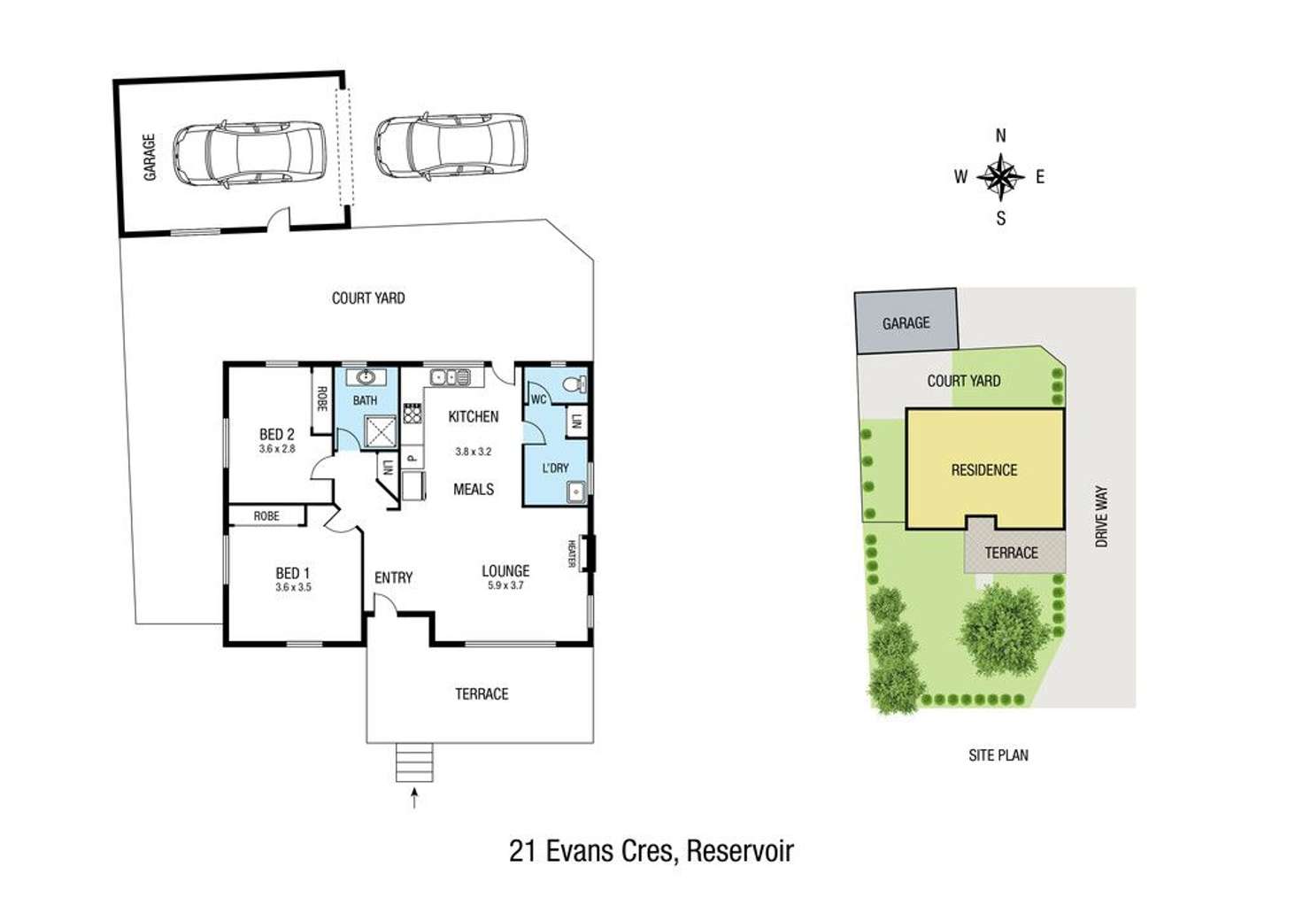 Floorplan of Homely unit listing, 21 Evans Crescent, Reservoir VIC 3073