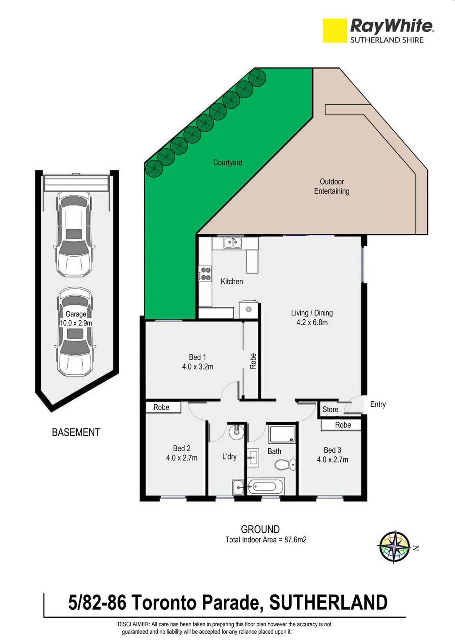 Floorplan of Homely apartment listing, 5/82-86 Toronto Parade, Sutherland NSW 2232