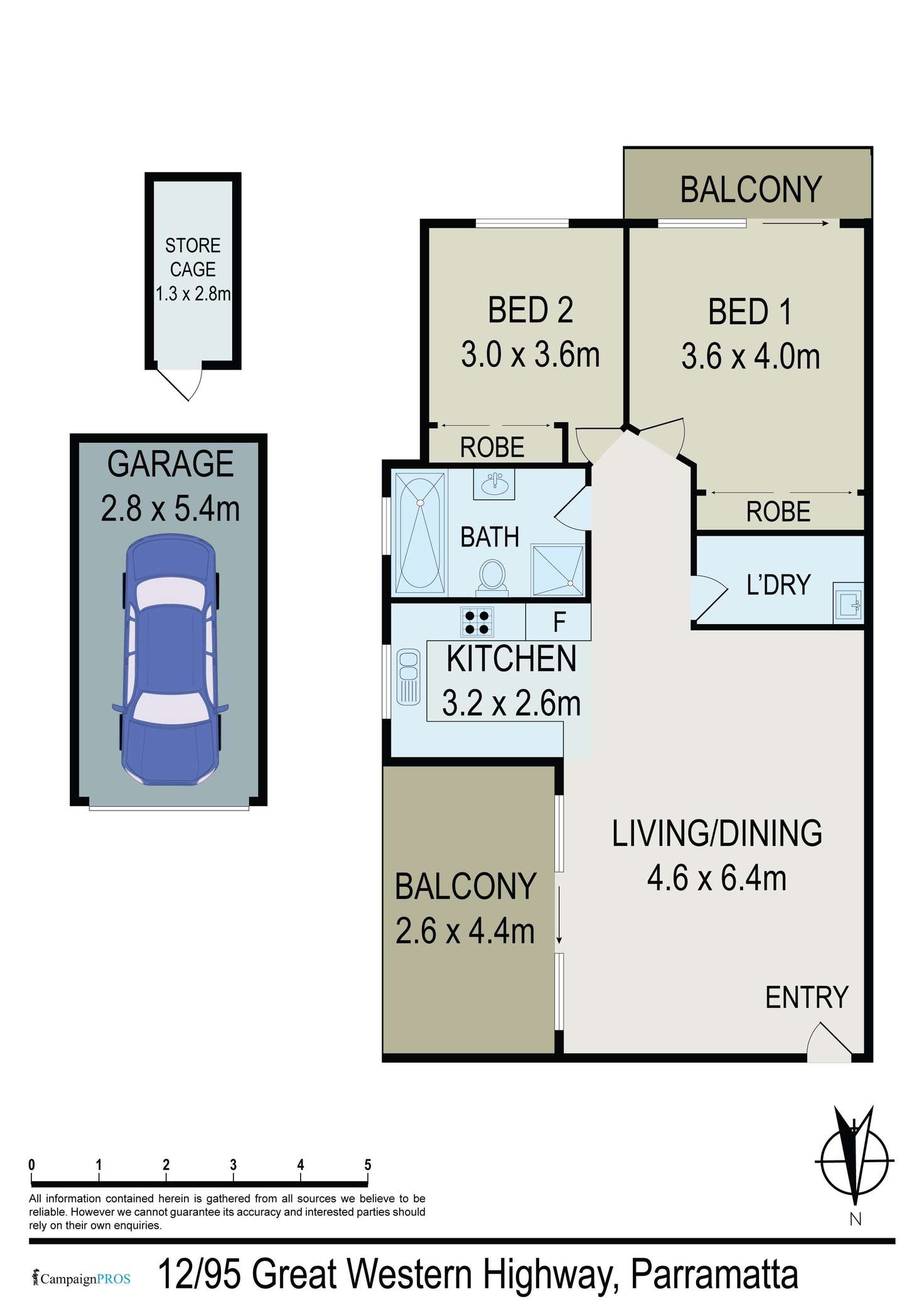 Floorplan of Homely unit listing, 12/95 Great Western Highway, Parramatta NSW 2150