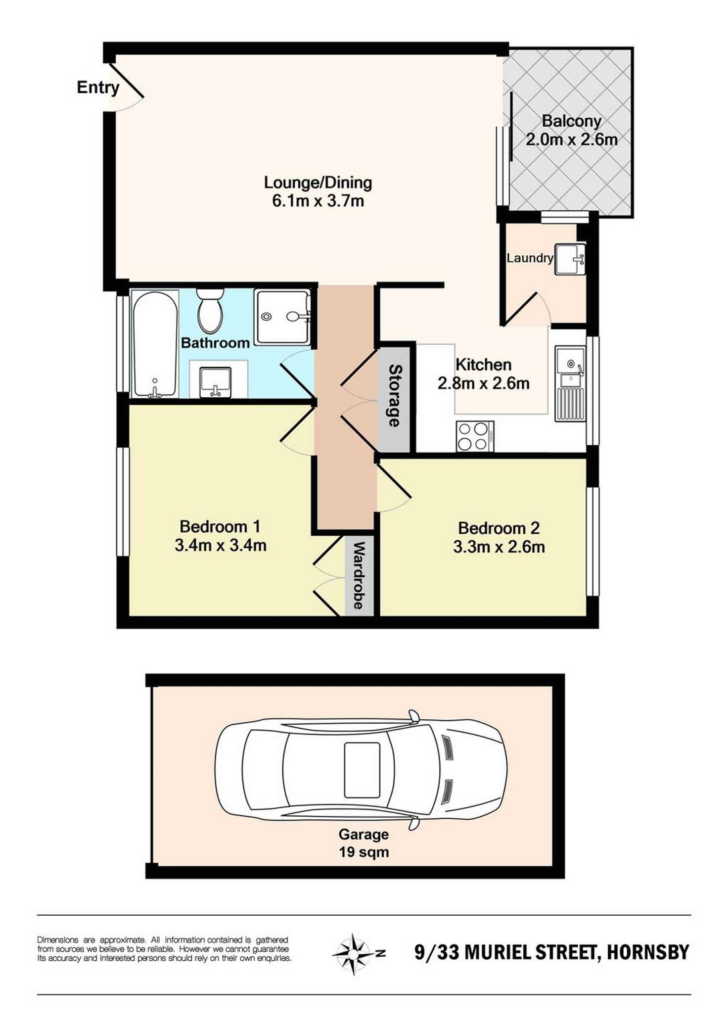 Floorplan of Homely unit listing, 9/33-35 Muriel Street, Hornsby NSW 2077