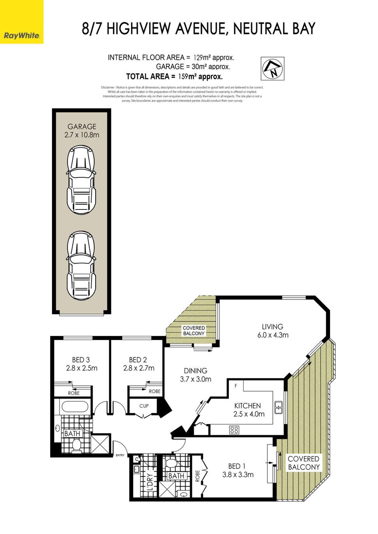 Floorplan of Homely apartment listing, 8/7 Highview Avenue, Neutral Bay NSW 2089