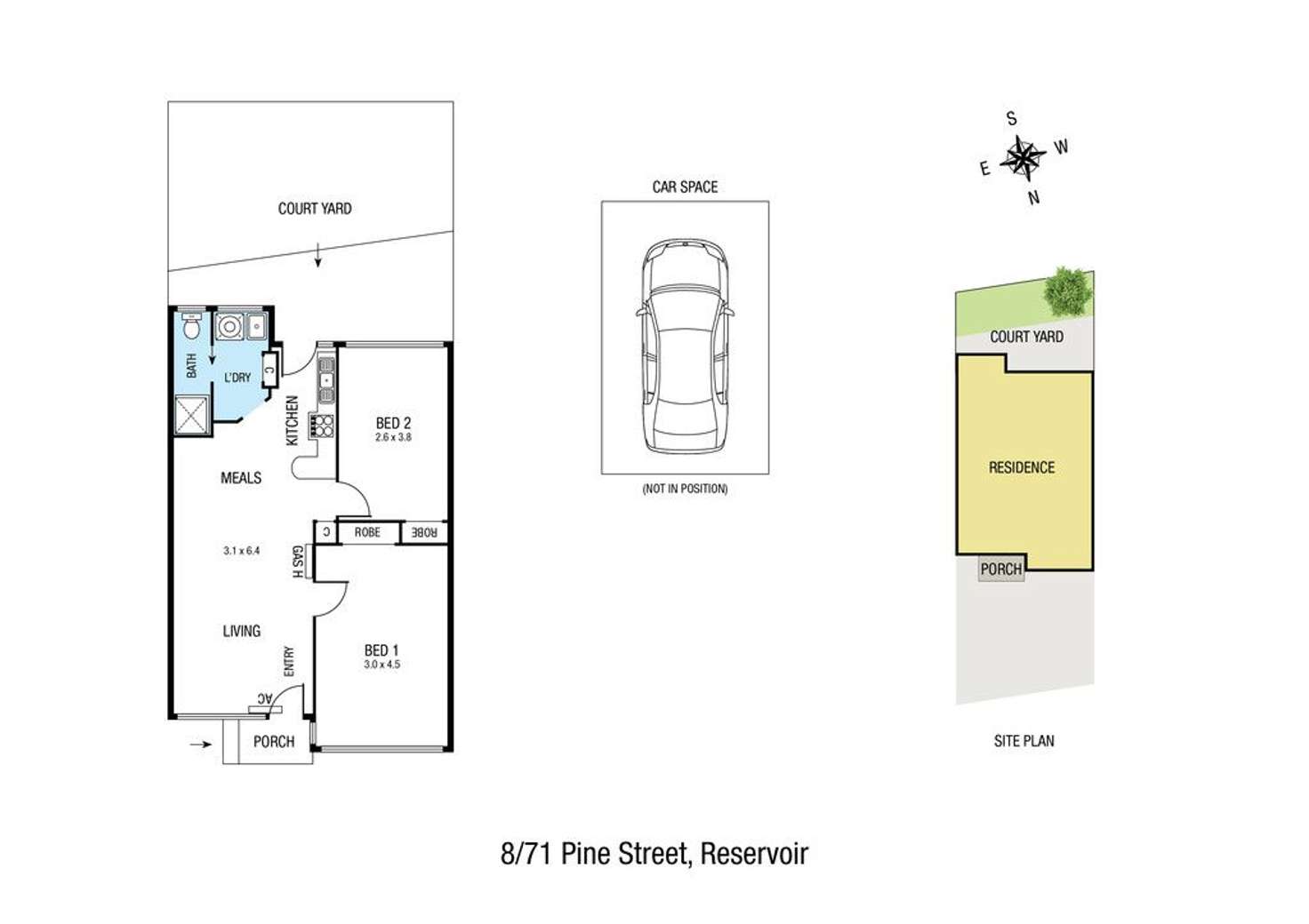 Floorplan of Homely unit listing, 8/71 Pine Street, Reservoir VIC 3073