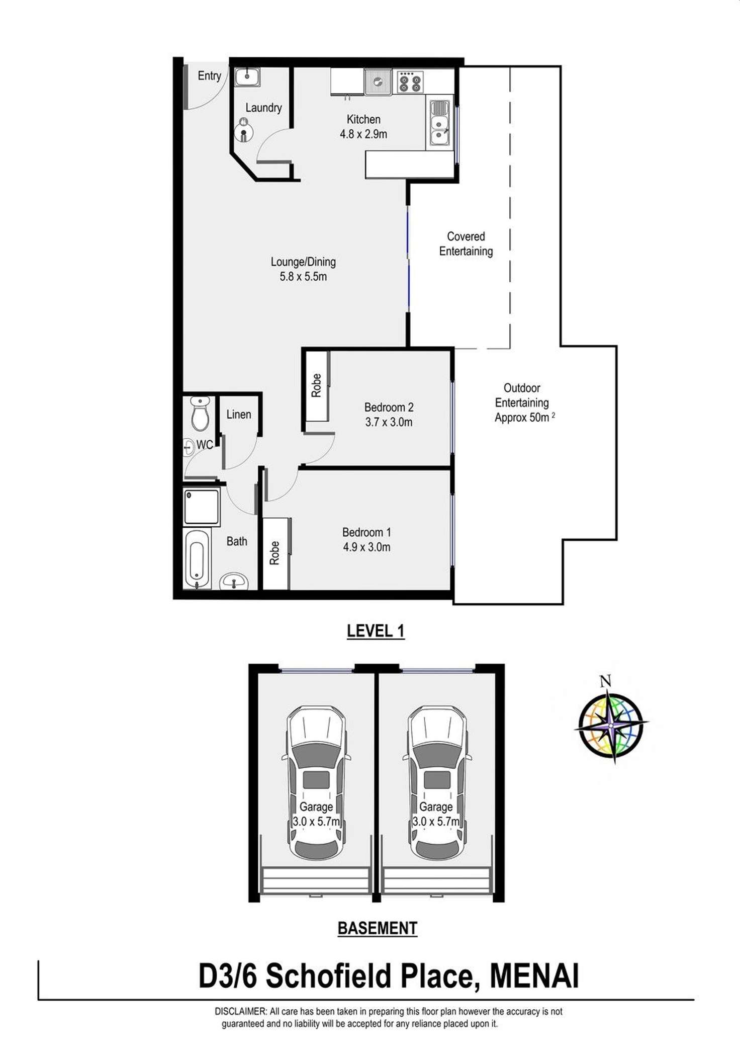 Floorplan of Homely unit listing, D3/6 Schofield Place, Menai NSW 2234
