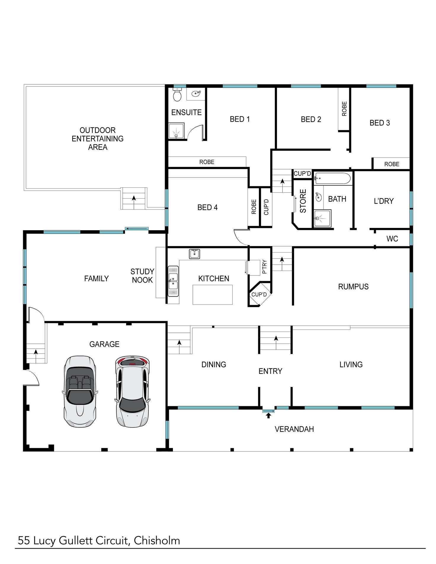 Floorplan of Homely house listing, 55 Lucy Gullett Circuit, Chisholm ACT 2905