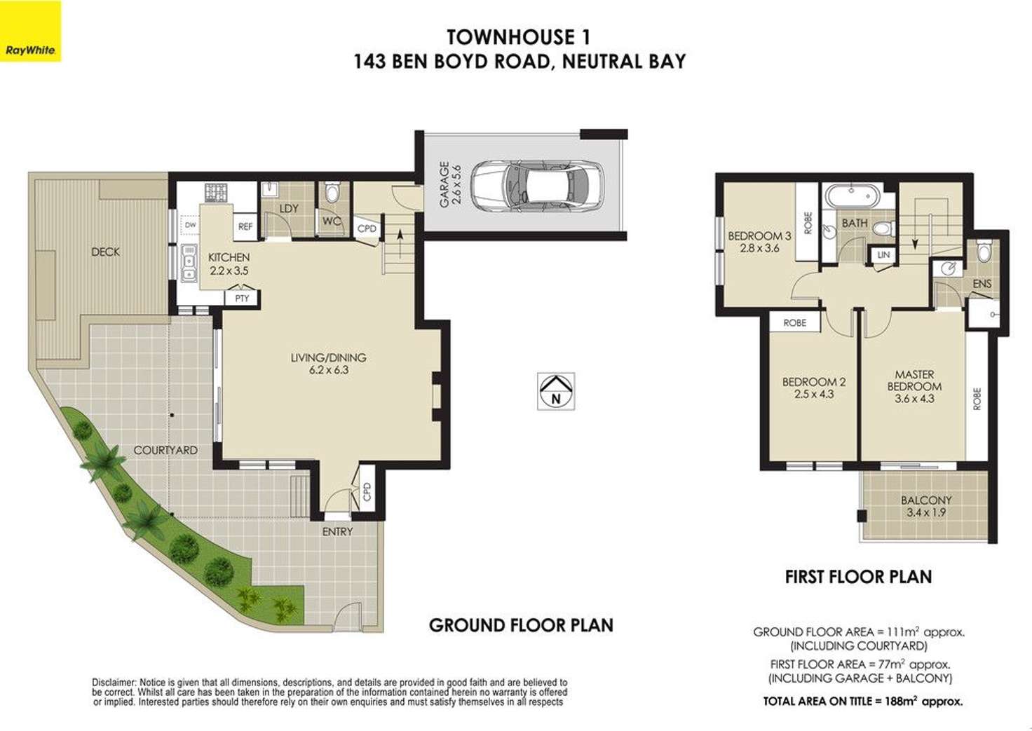 Floorplan of Homely townhouse listing, 1/143 Ben Boyd Road, Neutral Bay NSW 2089