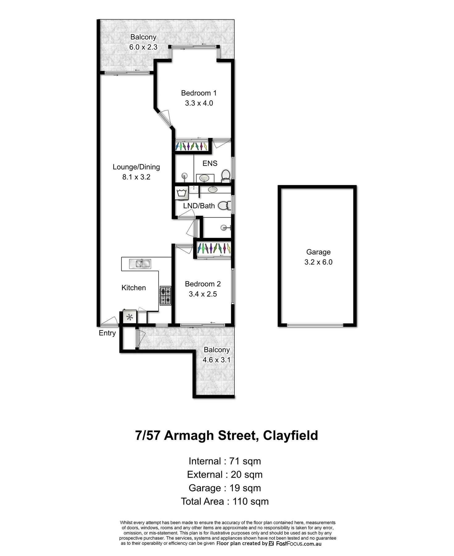 Floorplan of Homely apartment listing, 7/57 Armagh Street, Clayfield QLD 4011