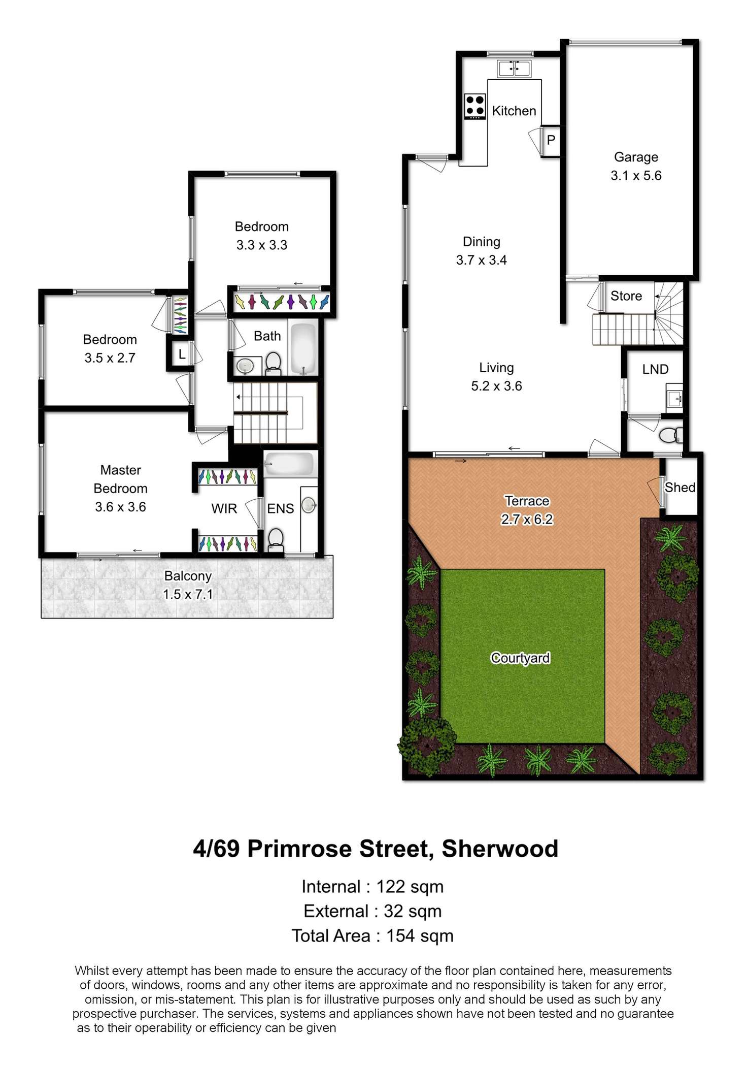 Floorplan of Homely townhouse listing, 4/69 Primrose Street, Sherwood QLD 4075