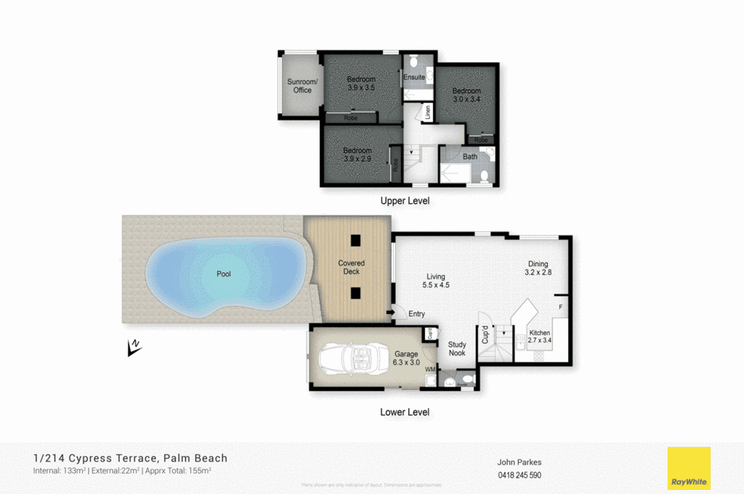 Floorplan of Homely semiDetached listing, 1/214 Cypress Terrace, Palm Beach QLD 4221