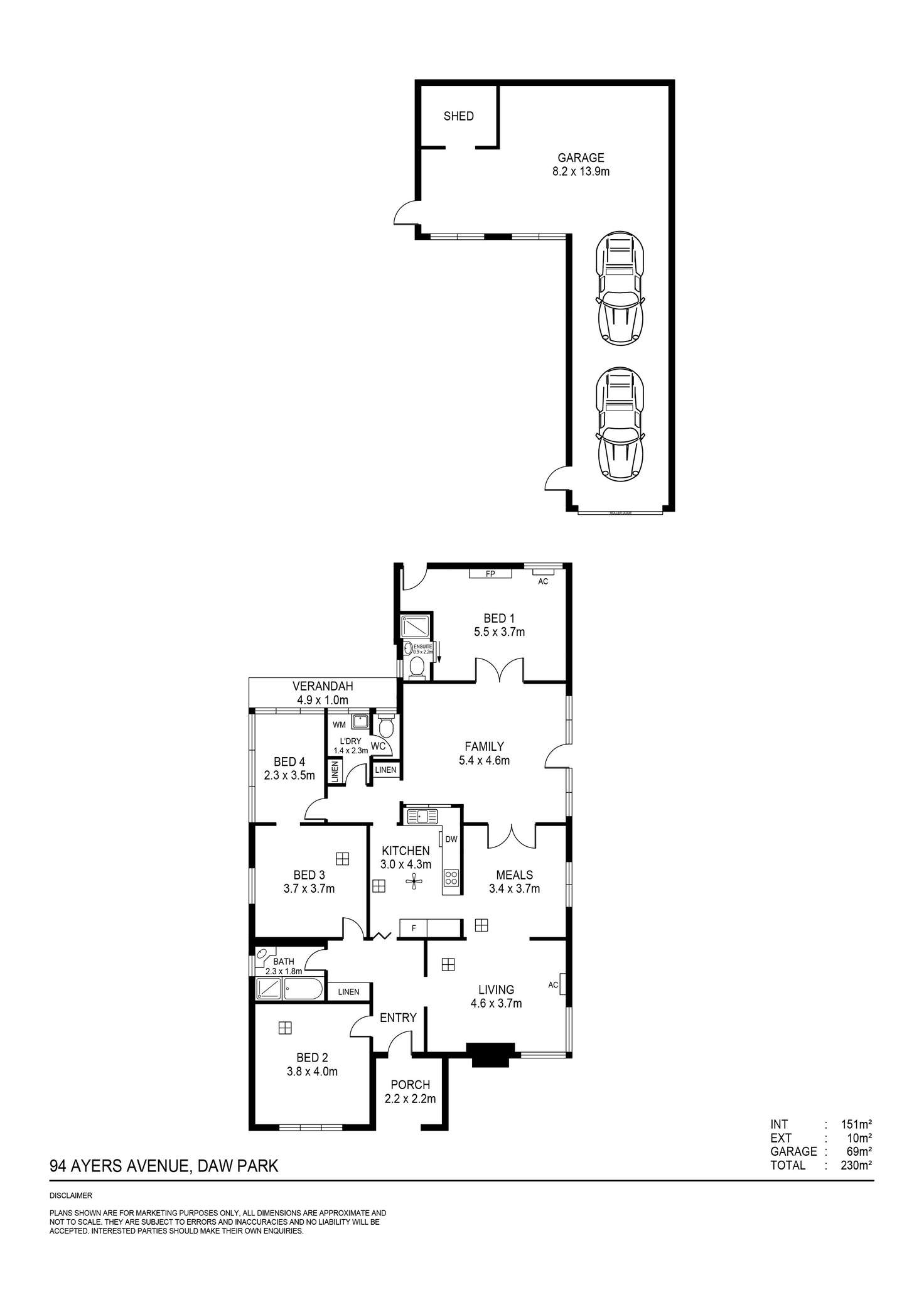 Floorplan of Homely house listing, 94 Ayers Avenue, Daw Park SA 5041