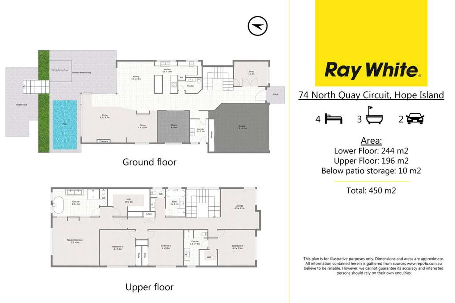 Floorplan of Homely house listing, 74 North Quay Circuit, Hope Island QLD 4212