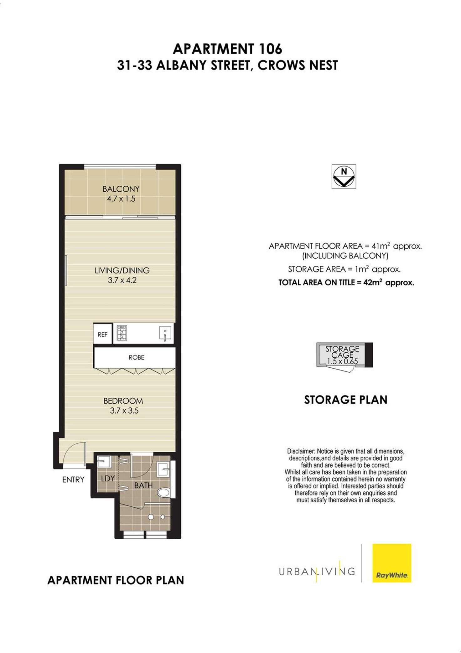 Floorplan of Homely apartment listing, 106/31 Albany Street, Crows Nest NSW 2065