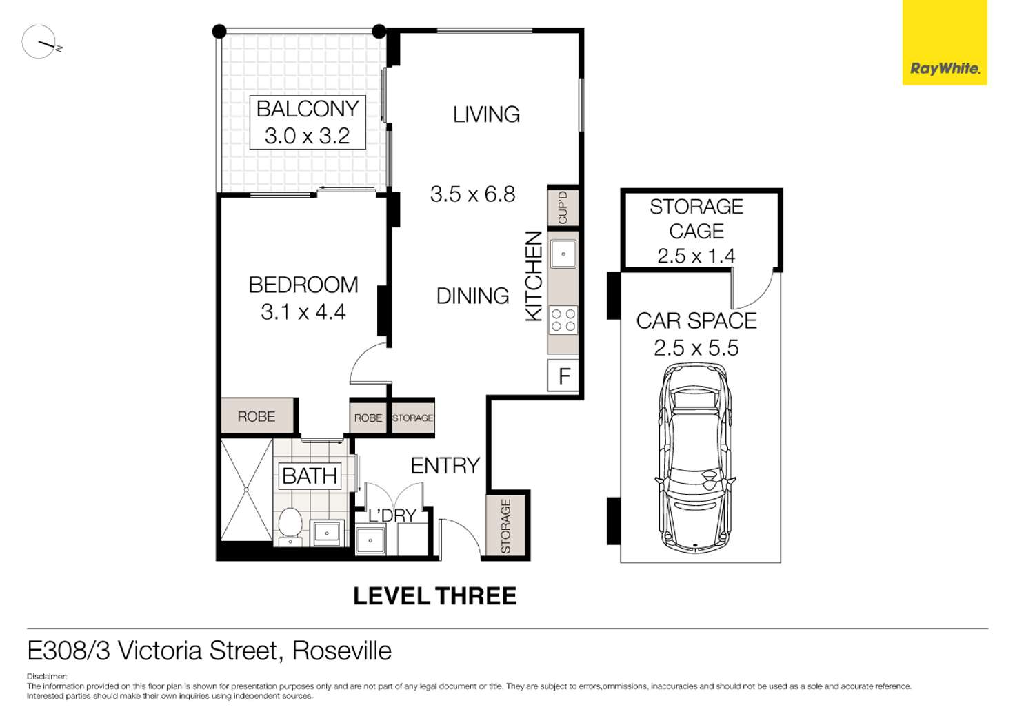 Floorplan of Homely unit listing, E308/3 Victoria Street, Roseville NSW 2069