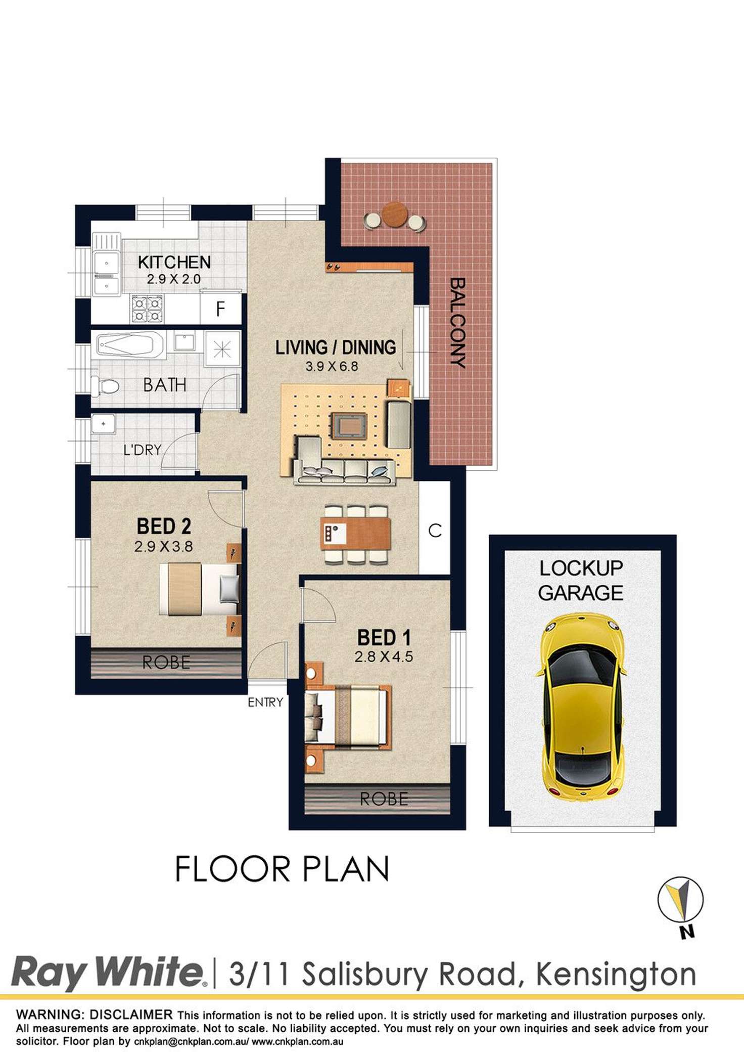 Floorplan of Homely apartment listing, 3/11 Salisbury Road, Kensington NSW 2033