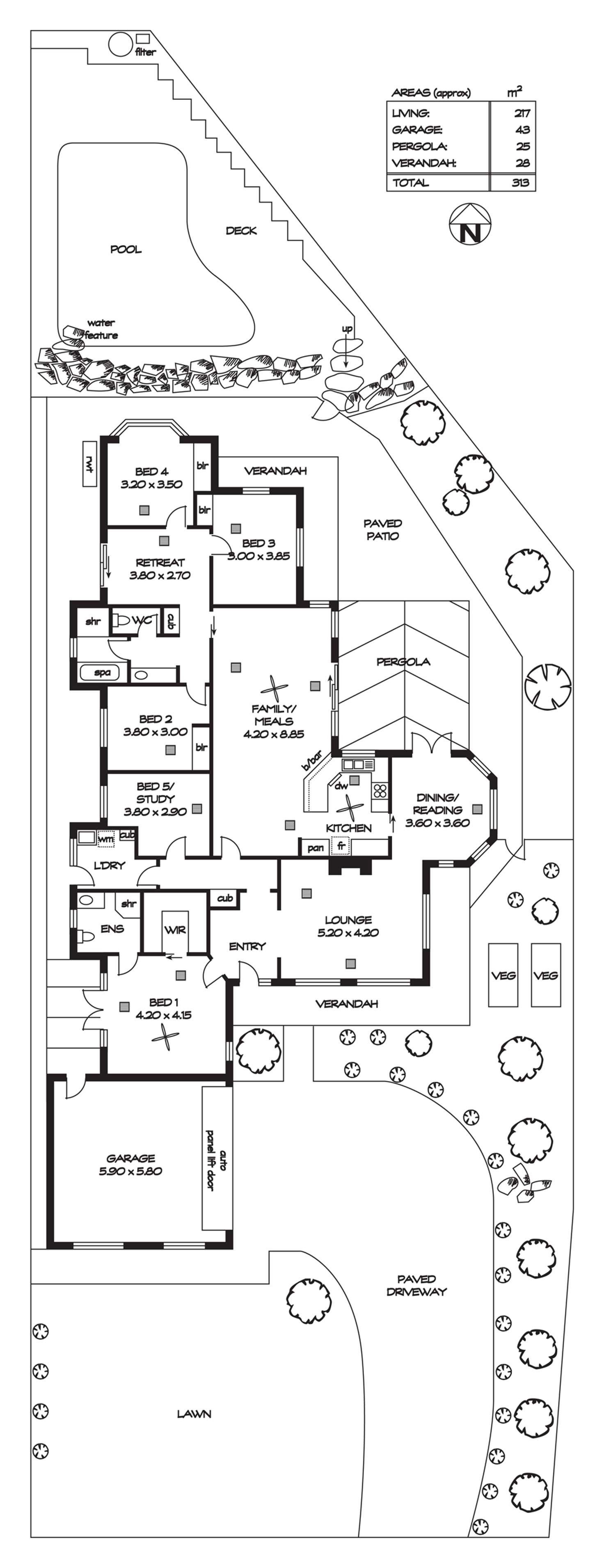 Floorplan of Homely house listing, 4 St Albans Drive, Burnside SA 5066