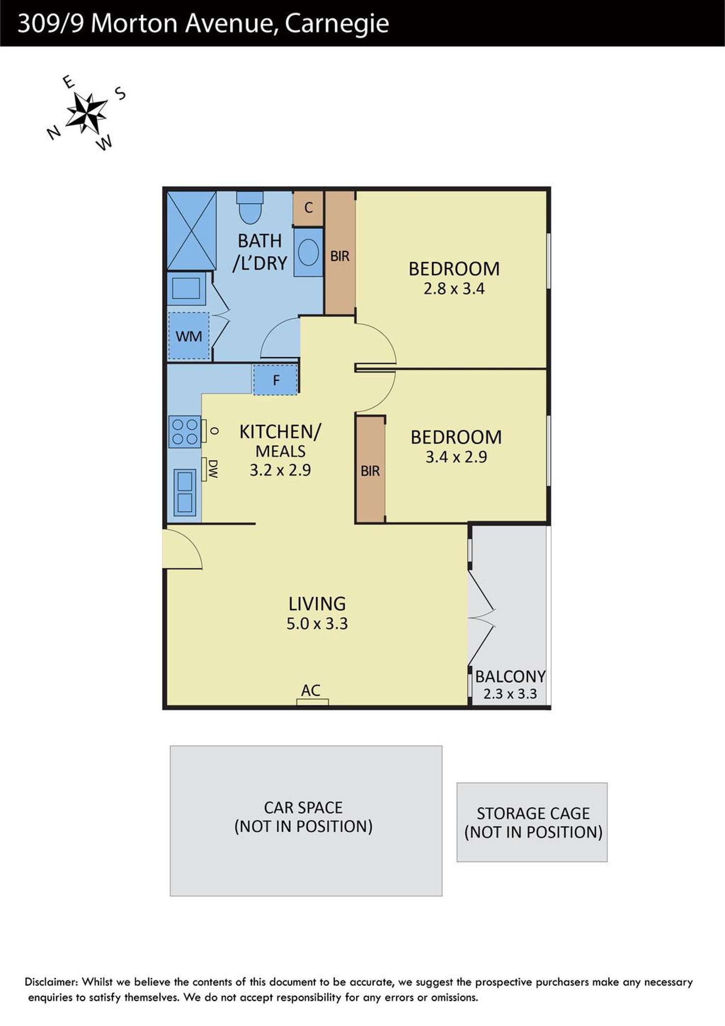 Floorplan of Homely apartment listing, 309/9 Morton Avenue, Carnegie VIC 3163