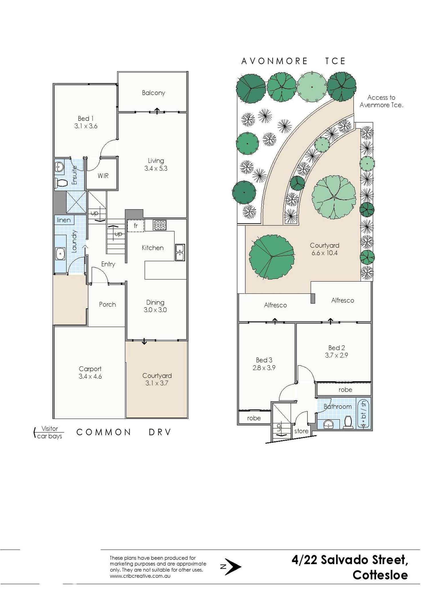 Floorplan of Homely townhouse listing, 4/22 Salvado Street, Cottesloe WA 6011