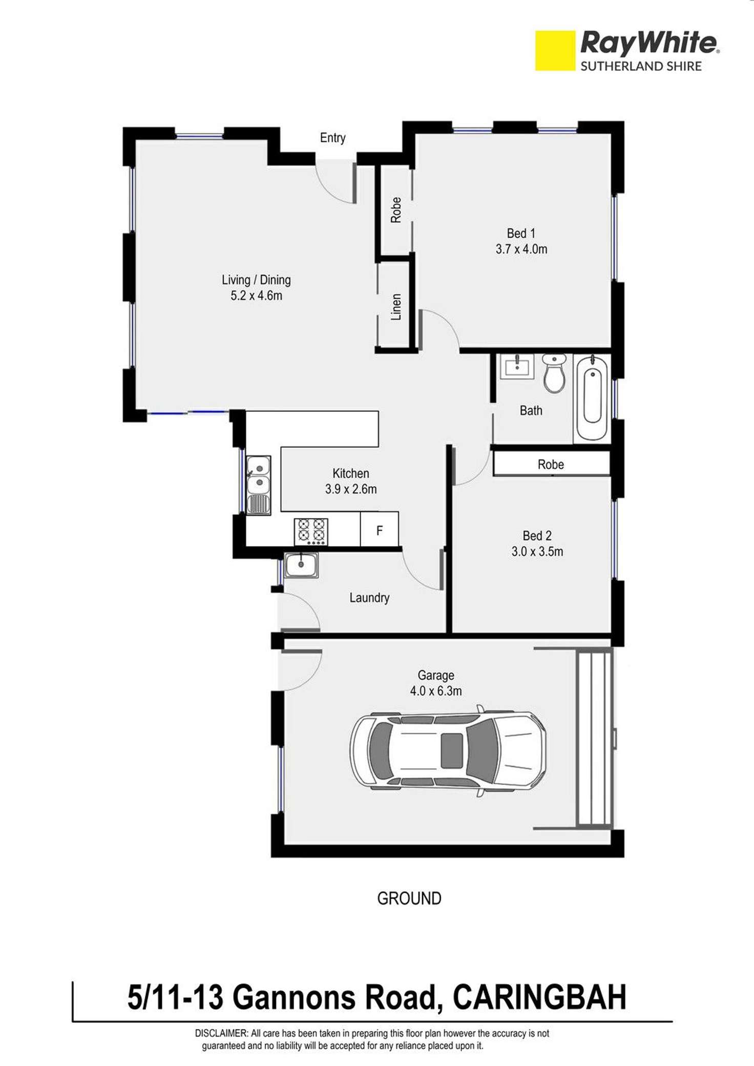 Floorplan of Homely villa listing, 5/11-13 Gannons Road, Caringbah NSW 2229