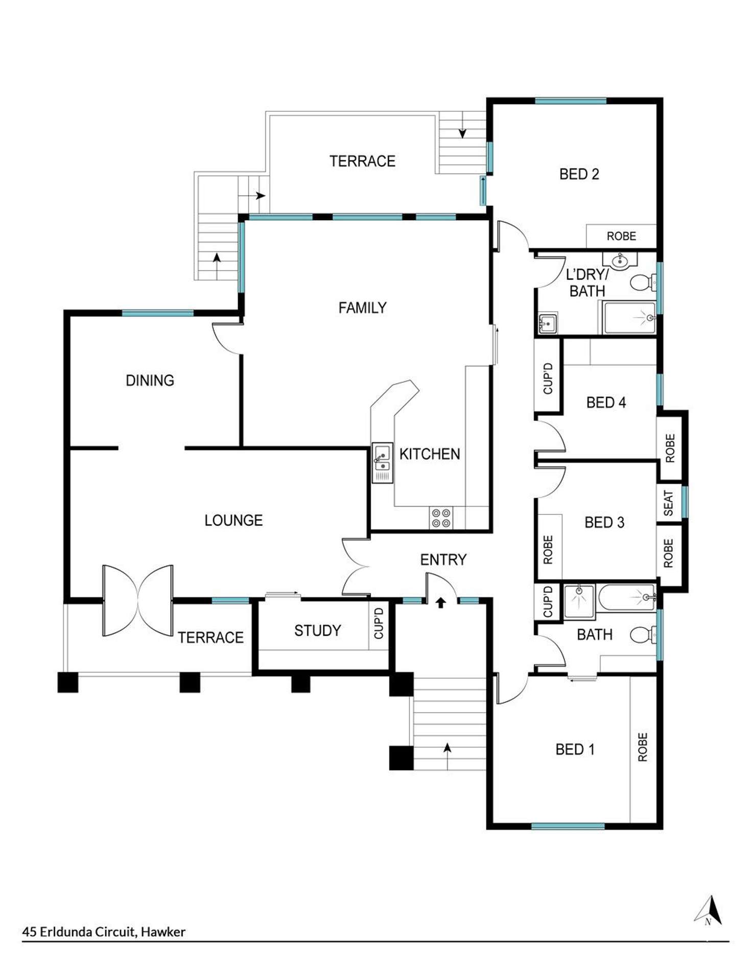 Floorplan of Homely house listing, 45 Erldunda Circuit, Hawker ACT 2614