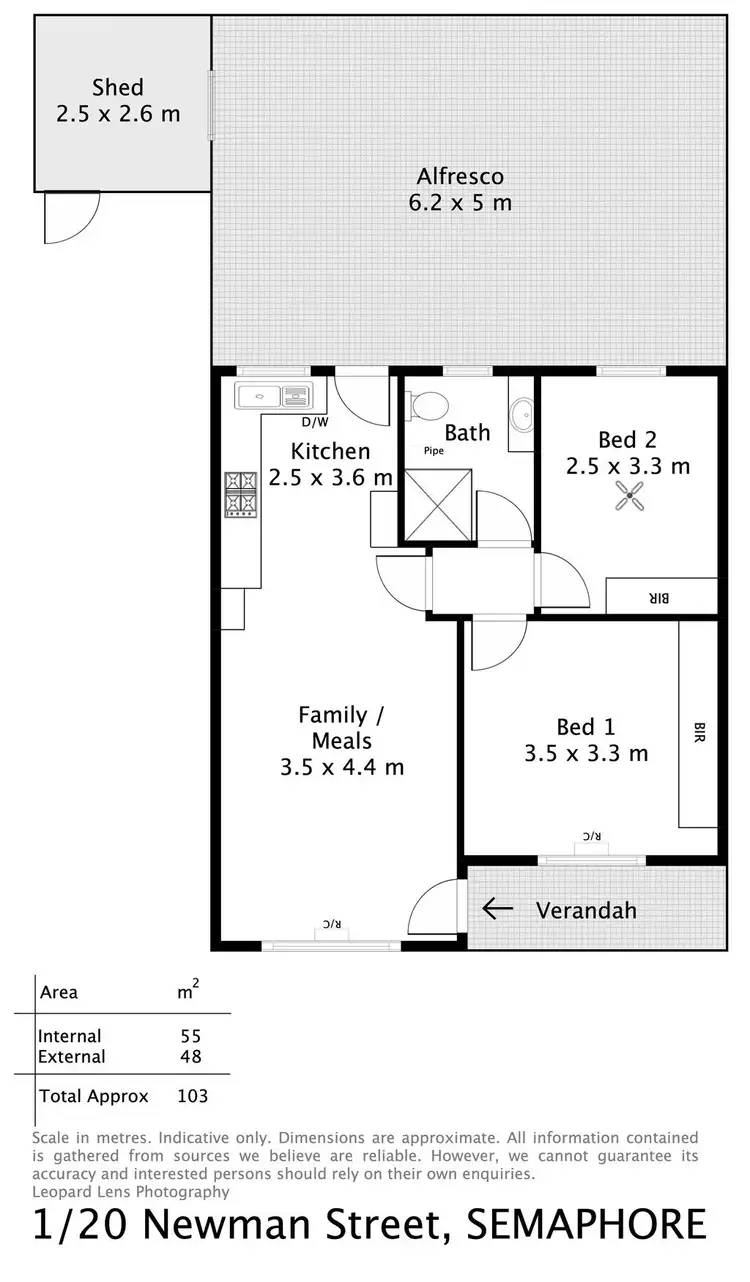Floorplan of Homely unit listing, 1/20 Newman Street, Semaphore SA 5019