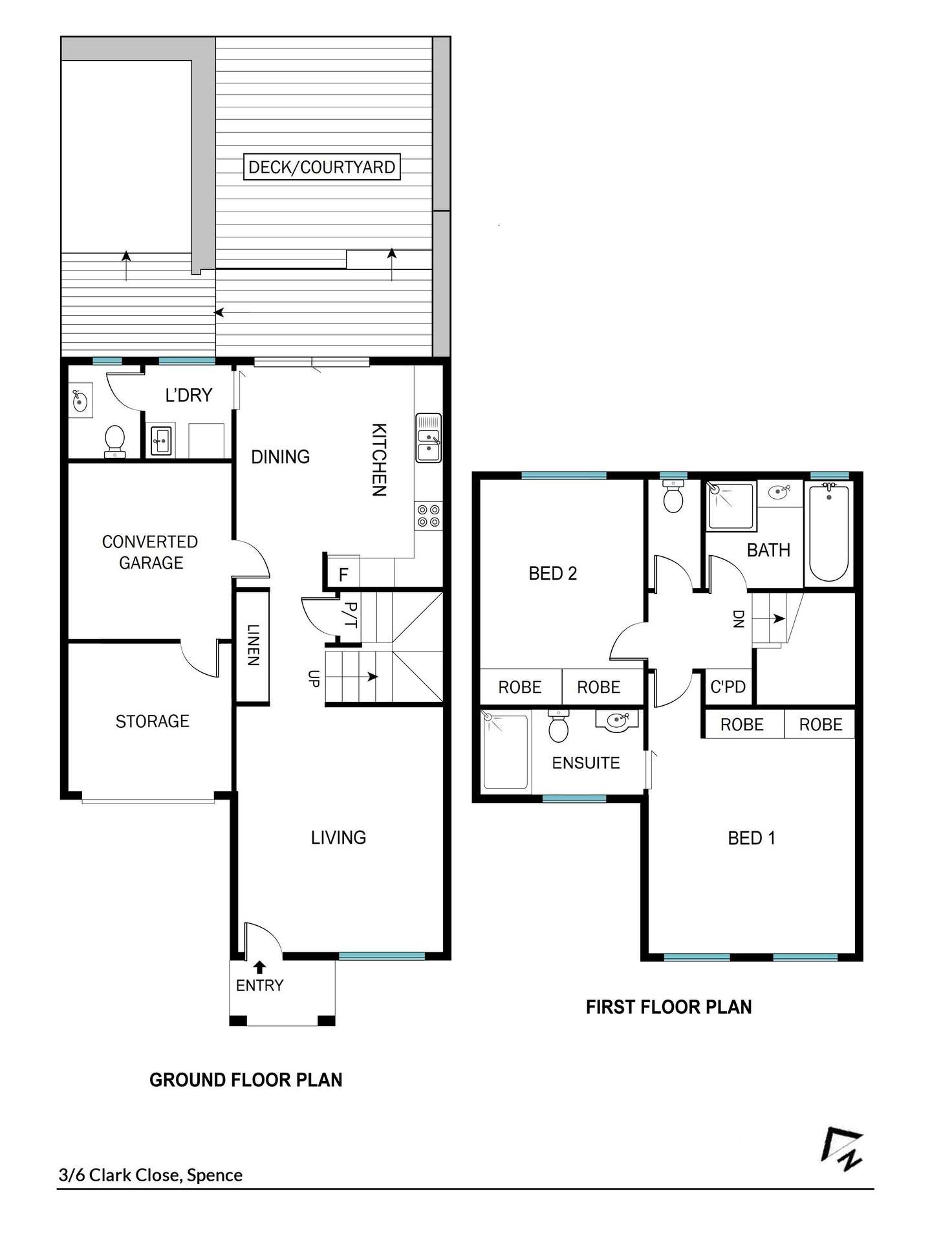 Floorplan of Homely townhouse listing, 3/6 Clark Close, Spence ACT 2615