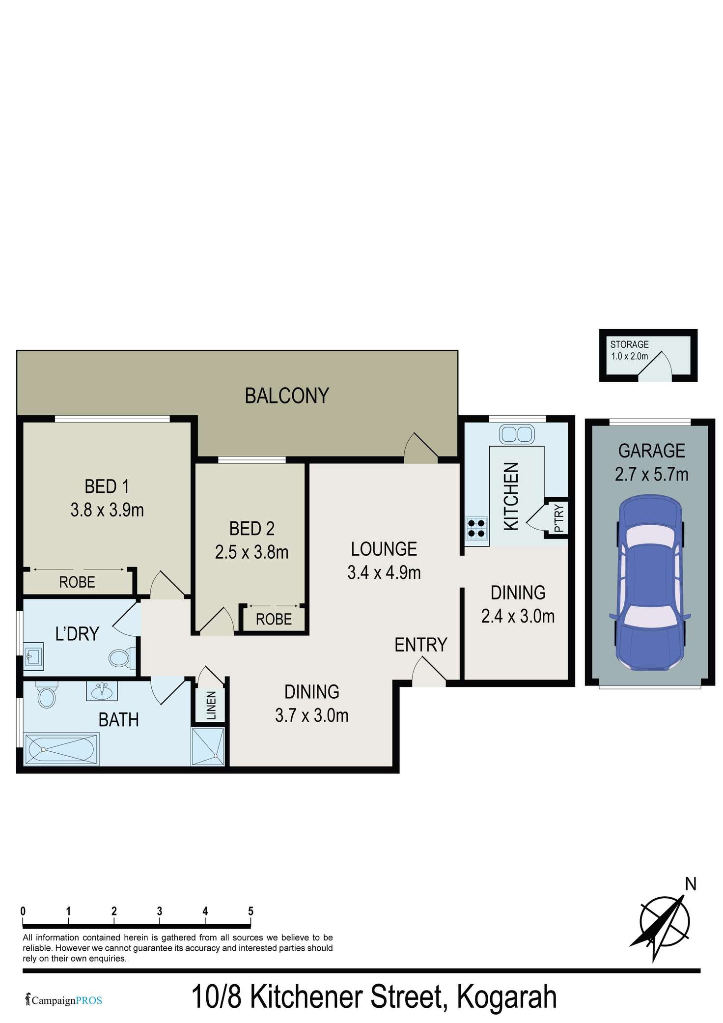 Floorplan of Homely unit listing, 10/8 Kitchener Street, Kogarah NSW 2217