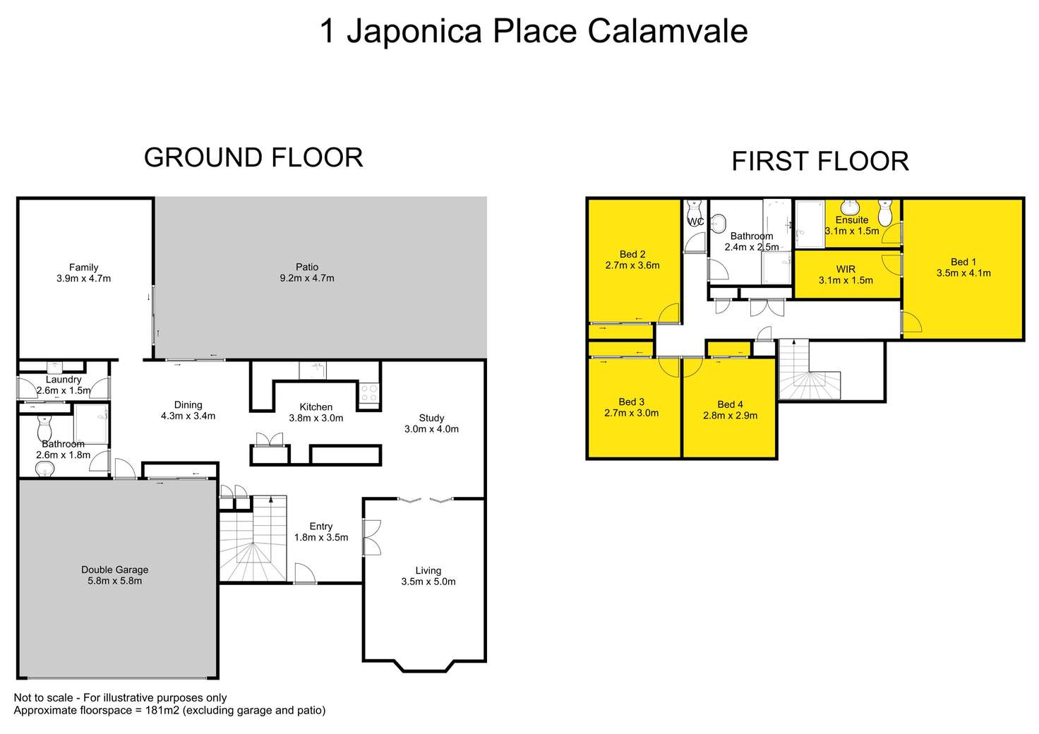 Floorplan of Homely house listing, 1 Japonica Place, Calamvale QLD 4116