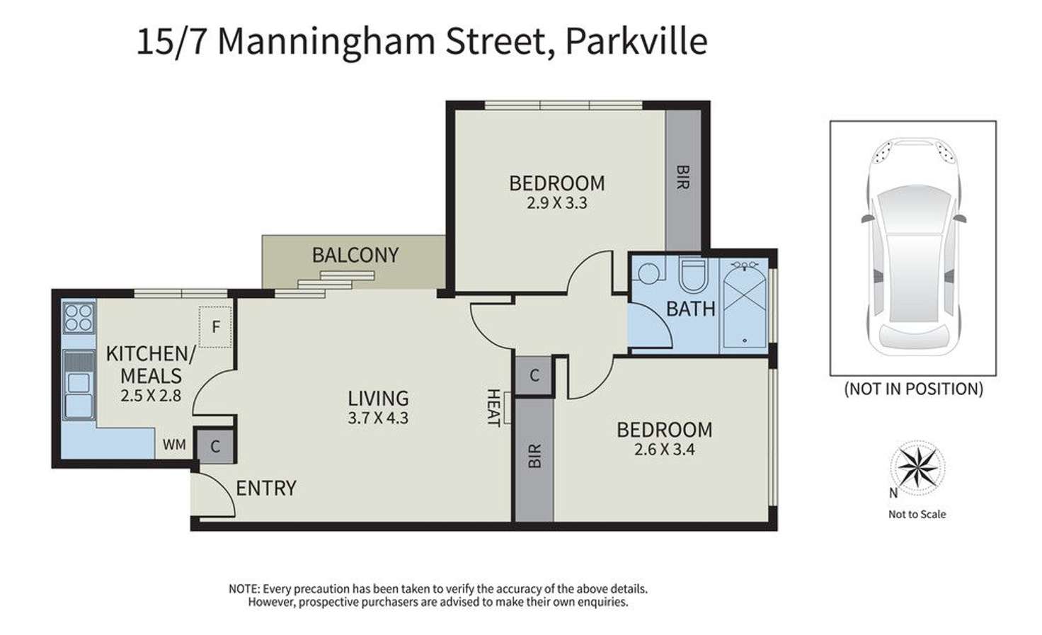 Floorplan of Homely apartment listing, 15/7 Manningham Street, Parkville VIC 3052