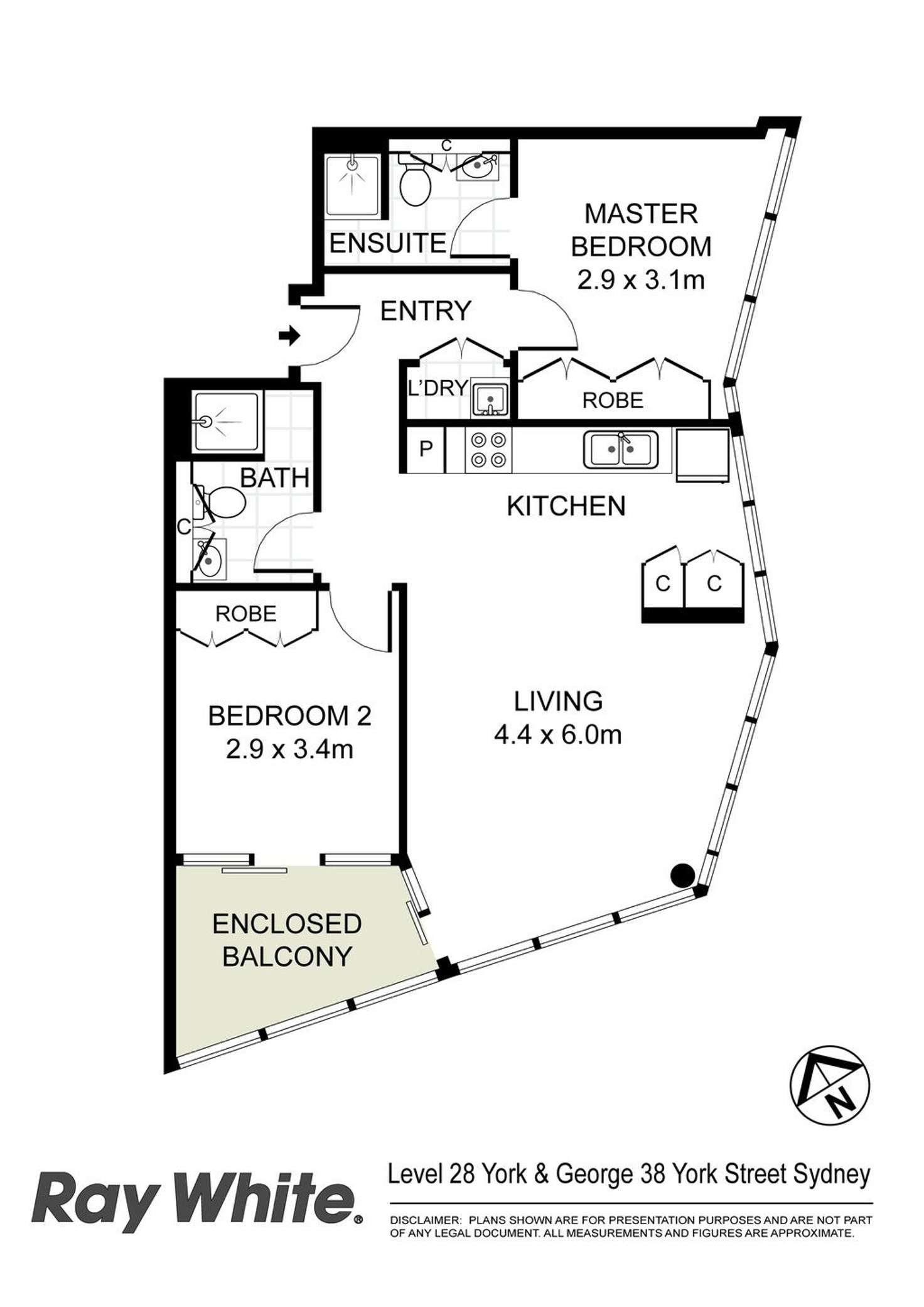Floorplan of Homely apartment listing, 2801/38 York Street, Sydney NSW 2000