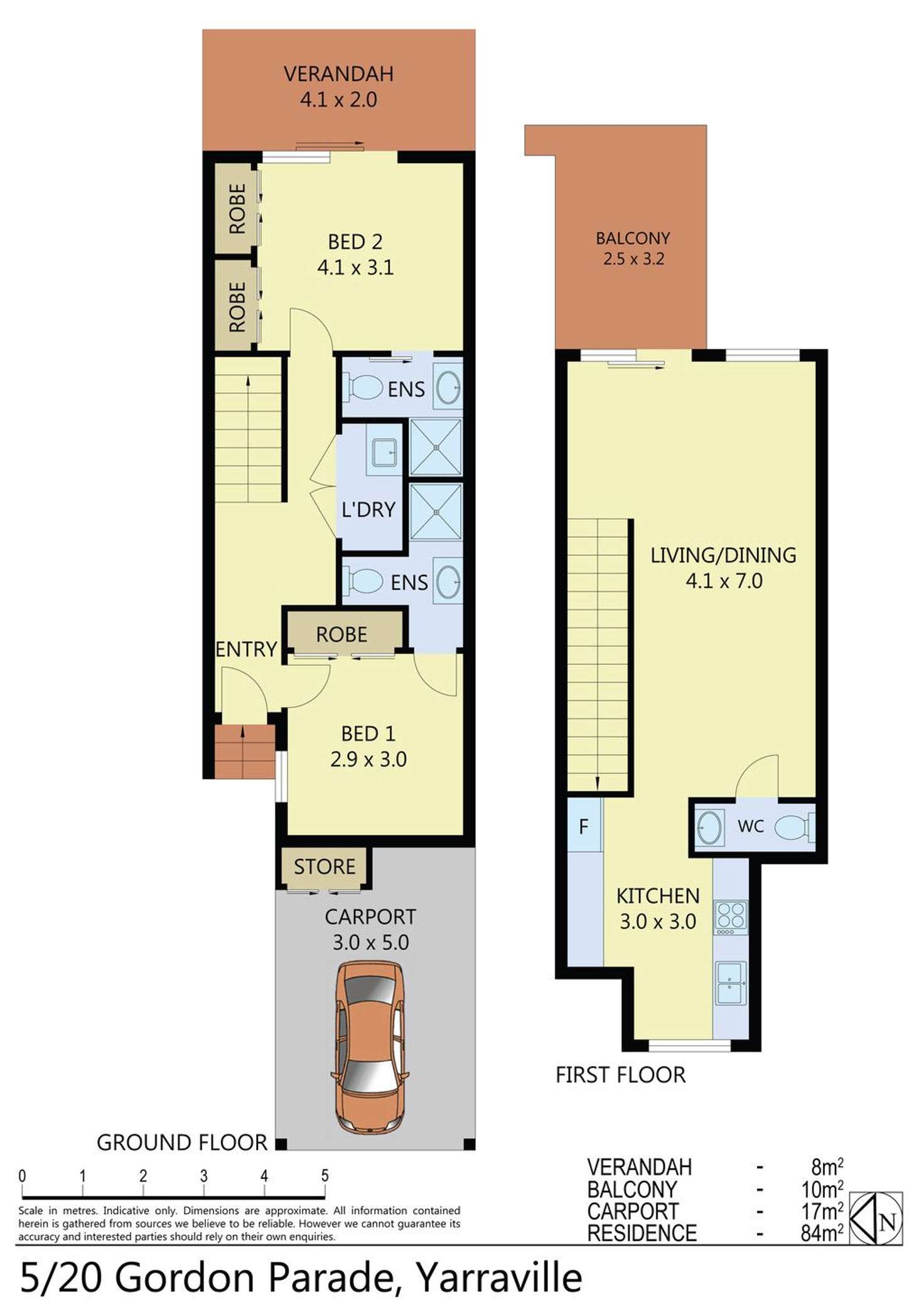 Floorplan of Homely townhouse listing, 5/20 Gordon Parade, Yarraville VIC 3013