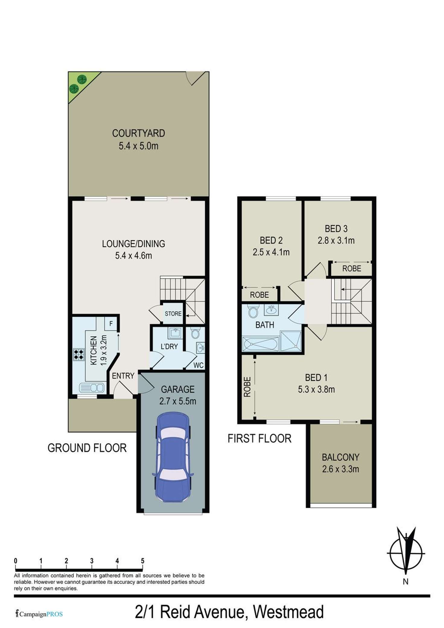 Floorplan of Homely townhouse listing, 2/1 Reid Avenue, Westmead NSW 2145