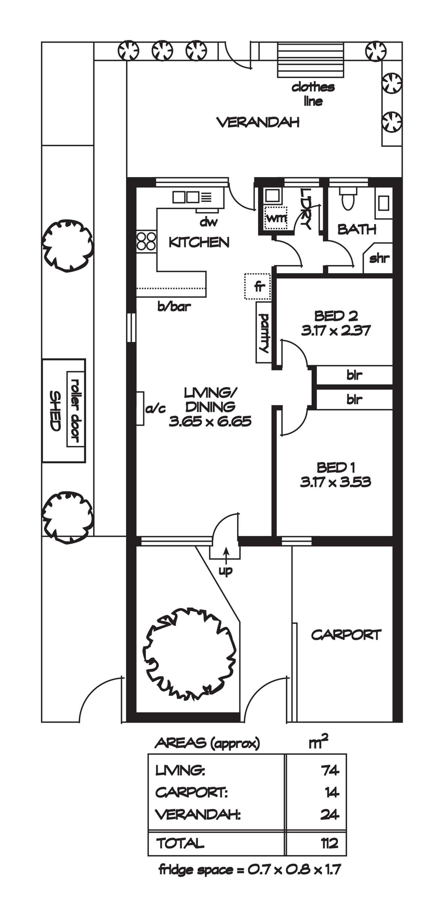 Floorplan of Homely unit listing, 2/526 Magill Road, Magill SA 5072