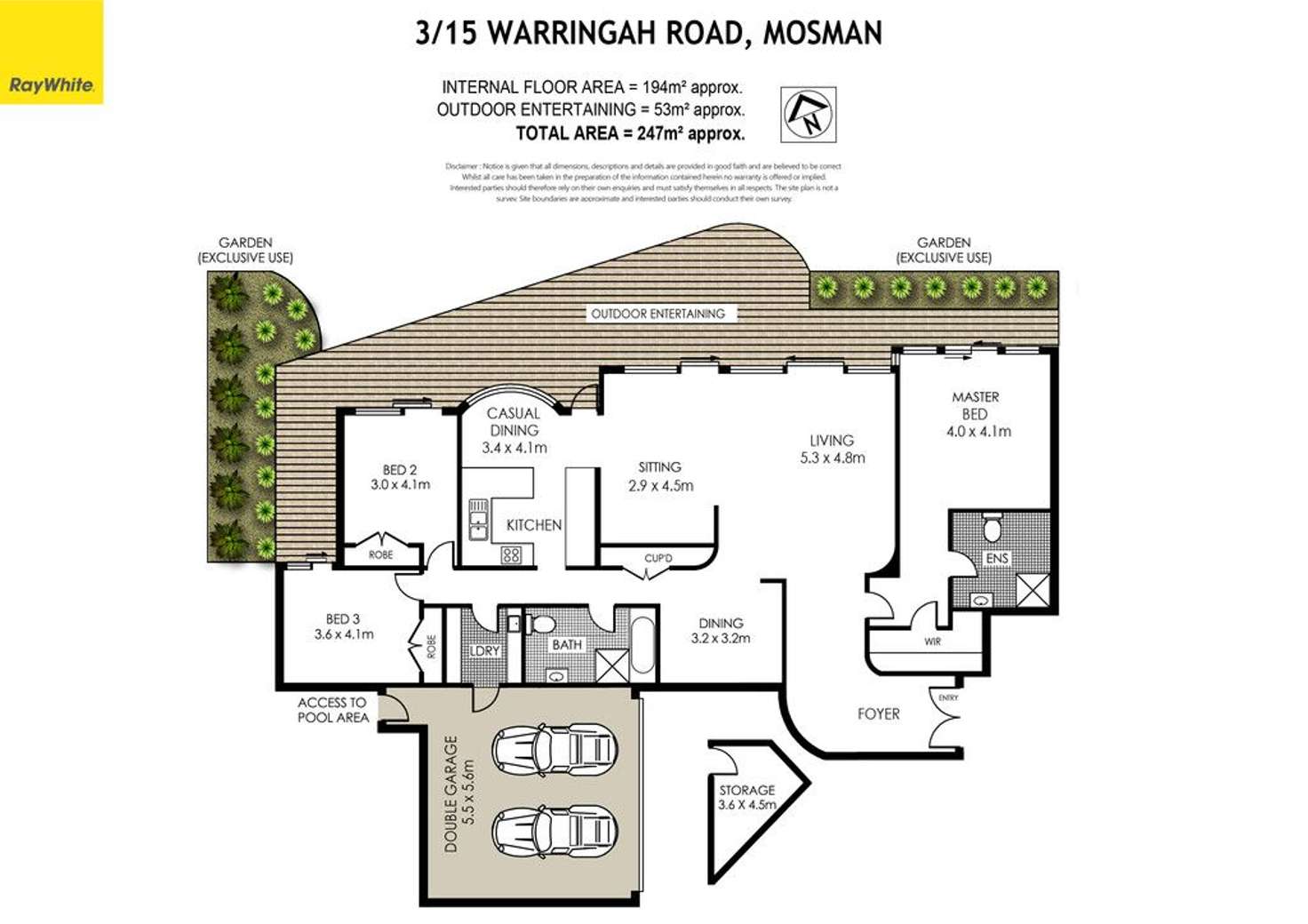 Floorplan of Homely apartment listing, 3/15 Warringah Road, Mosman NSW 2088