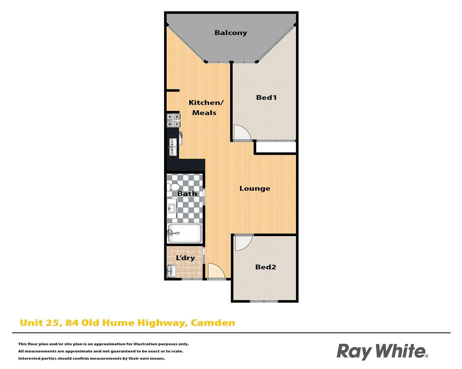 Floorplan of Homely unit listing, 25/84 Old Hume Highway, Camden NSW 2570